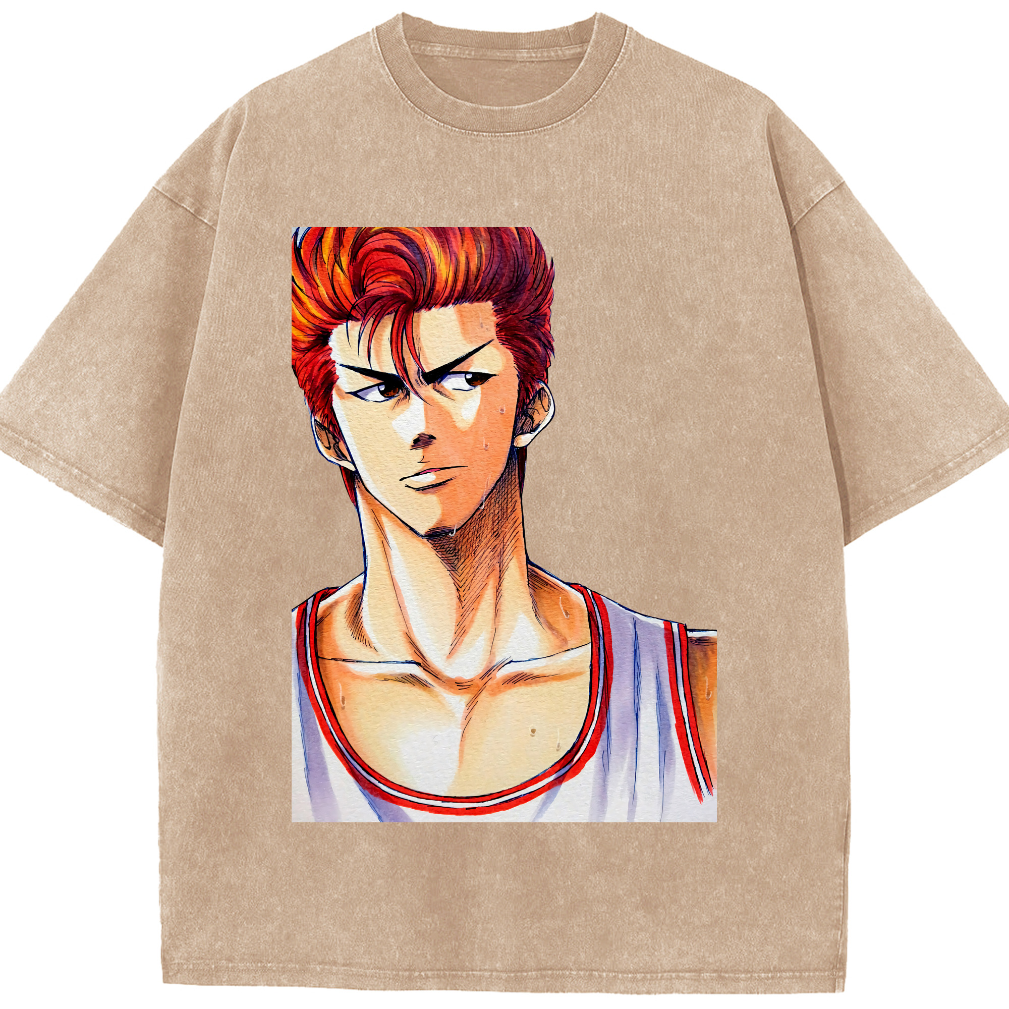 （画像用） SLAM DUNK／スラムダンク 綿100% ヴィンテージ風 半袖Tシャツ（フロントプリント）