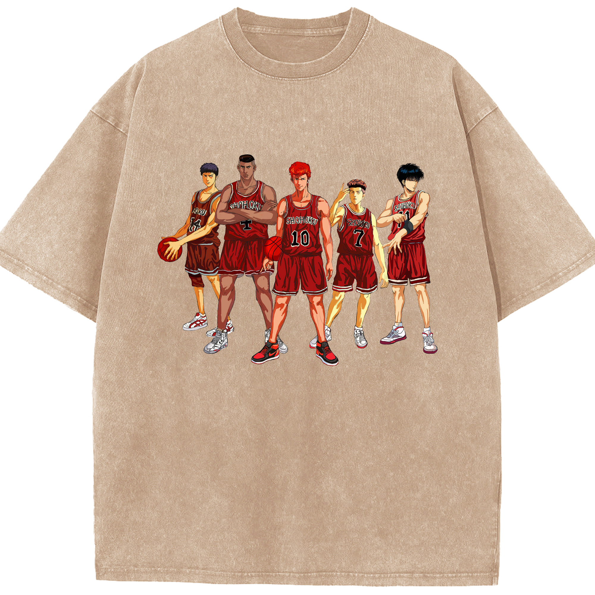 （画像用） SLAM DUNK／スラムダンク 綿100% ヴィンテージ風 半袖Tシャツ（フロントプリント）