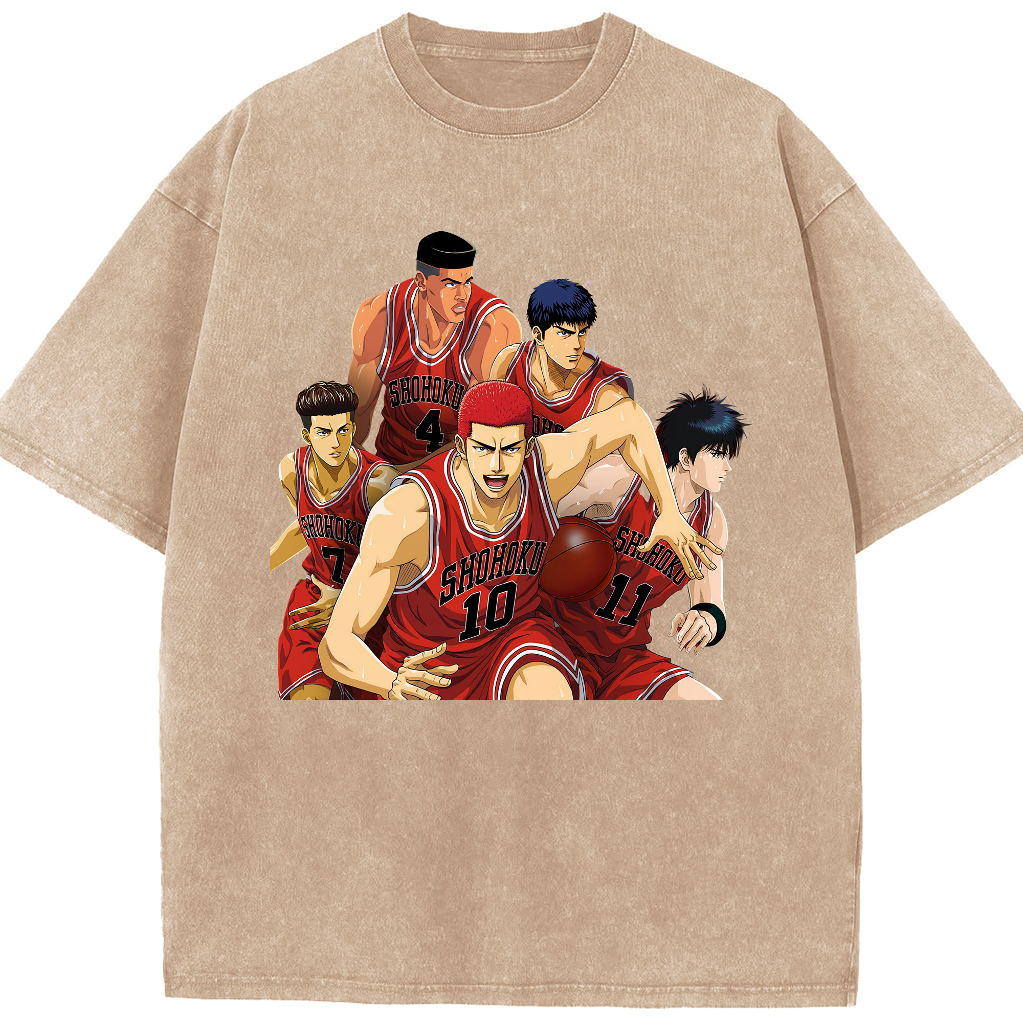 （画像用） SLAM DUNK／スラムダンク 綿100% ヴィンテージ風 半袖Tシャツ（フロントプリント）