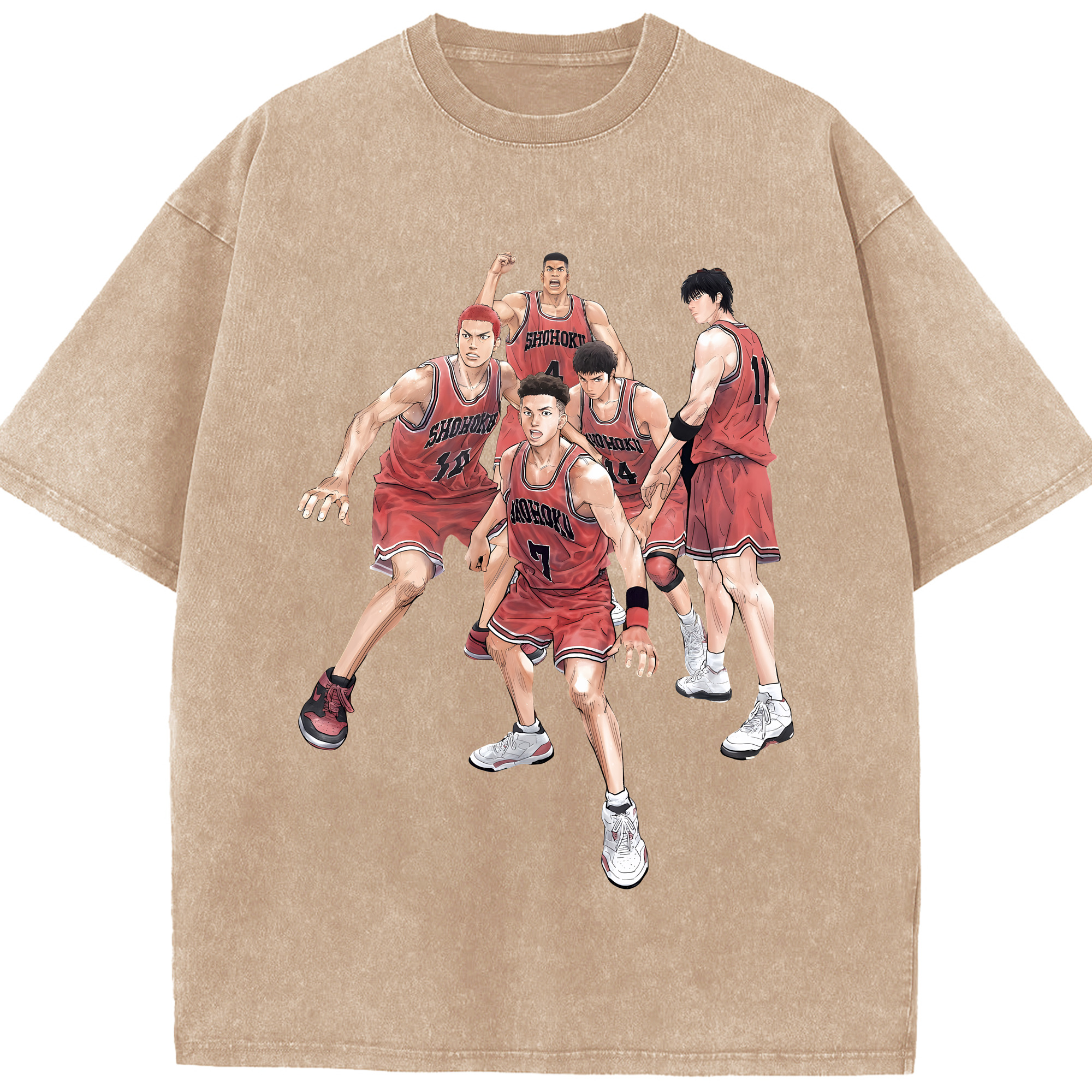 （画像用） SLAM DUNK／スラムダンク 綿100% ヴィンテージ風 半袖Tシャツ（フロントプリント）