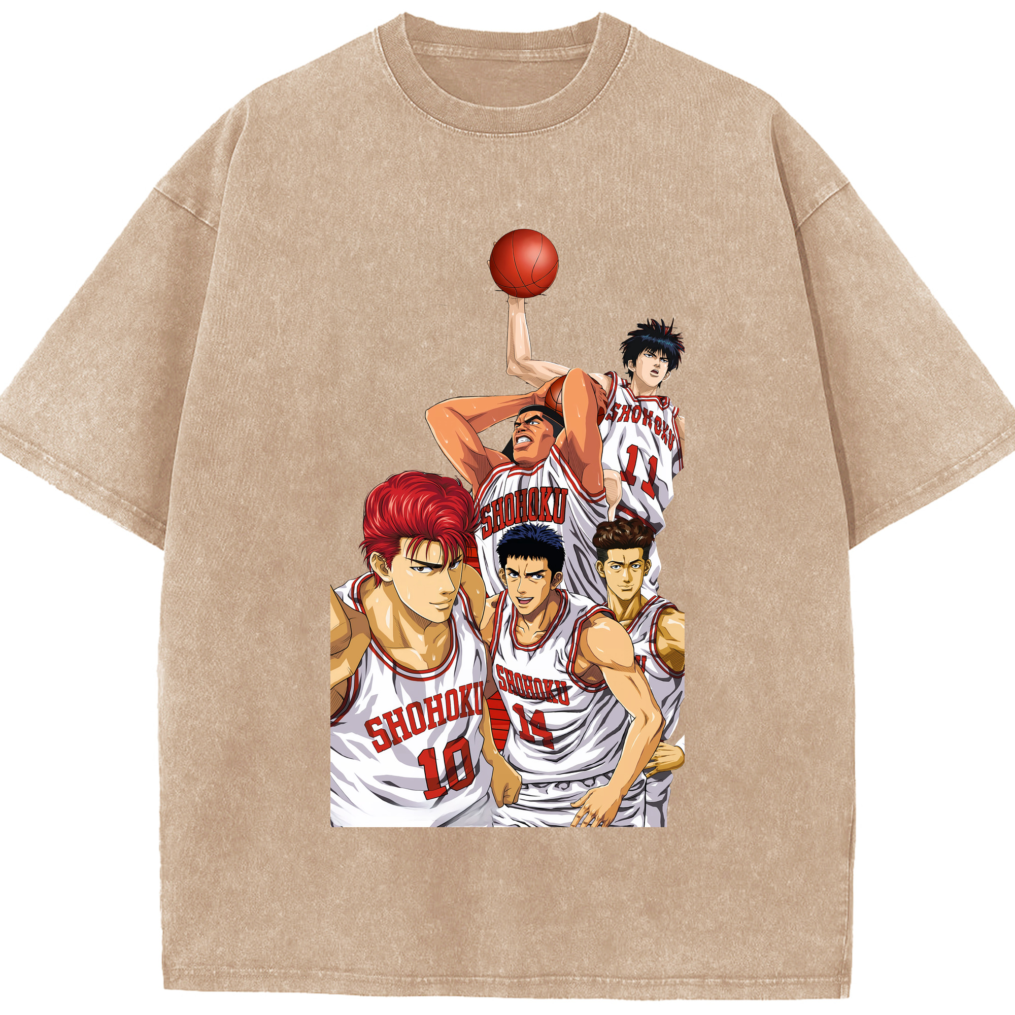 （画像用） SLAM DUNK／スラムダンク 綿100% ヴィンテージ風 半袖Tシャツ（フロントプリント）