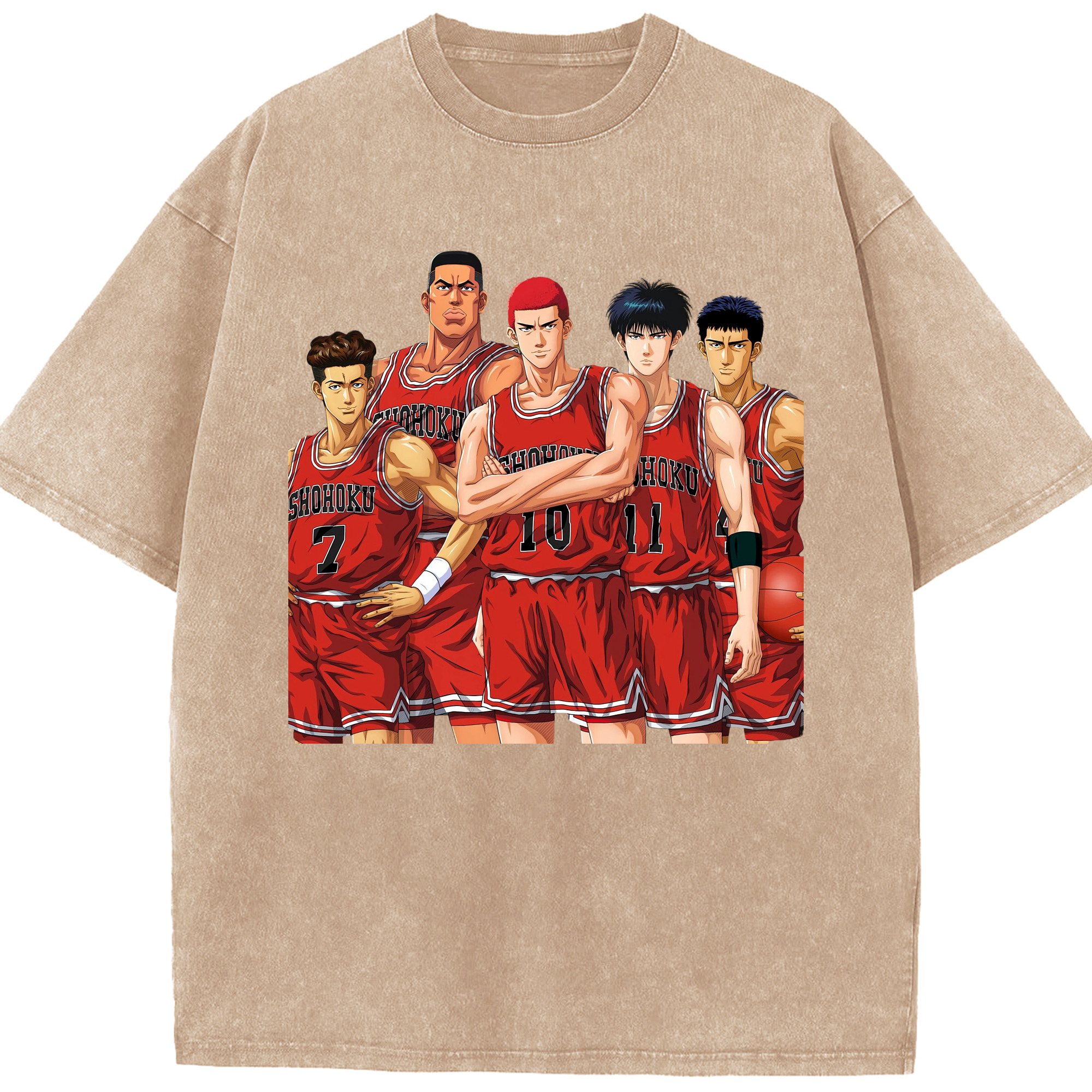 （画像用） SLAM DUNK／スラムダンク 綿100% ヴィンテージ風 半袖Tシャツ（フロントプリント）