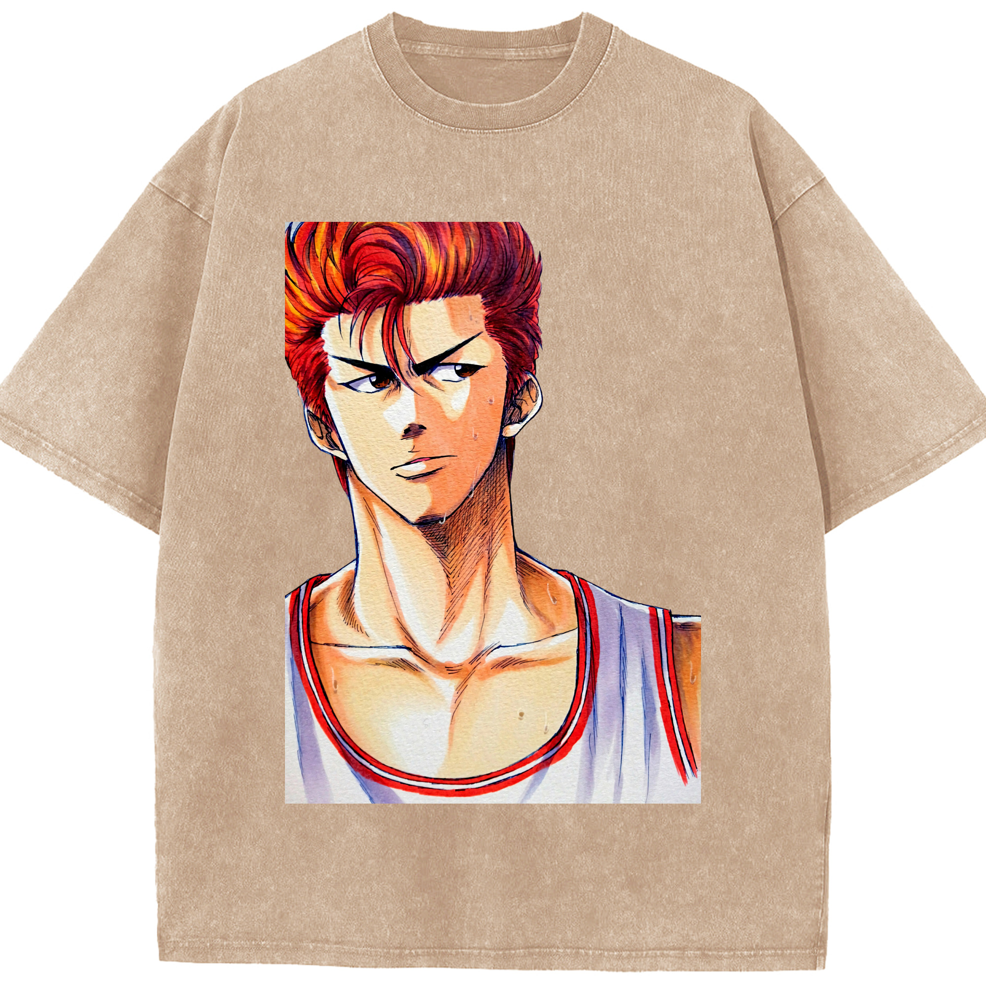 （画像用） SLAM DUNK／スラムダンク 綿100% ヴィンテージ風 半袖Tシャツ（フロントプリント）