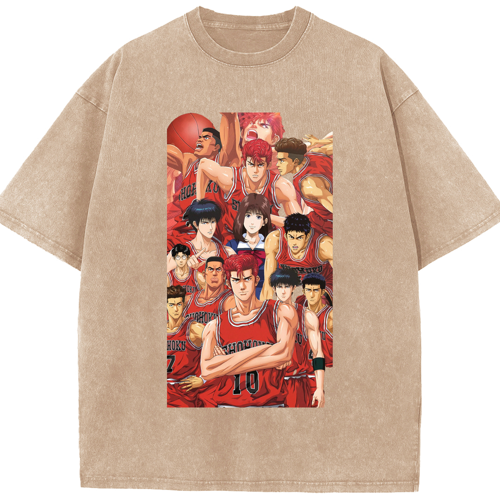 （画像用） SLAM DUNK／スラムダンク 綿100% ヴィンテージ風 半袖Tシャツ（フロントプリント）
