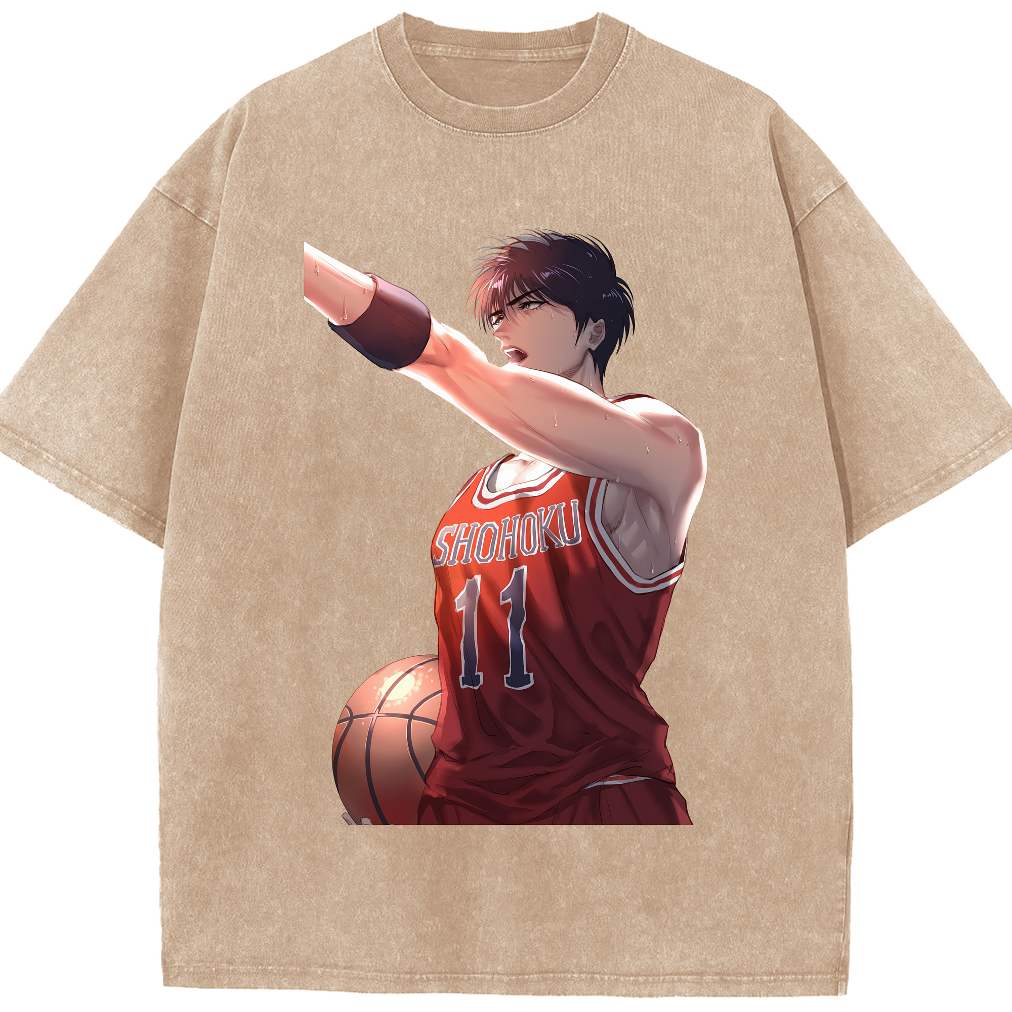 （画像用） SLAM DUNK／スラムダンク 綿100% ヴィンテージ風 半袖Tシャツ（フロントプリント）
