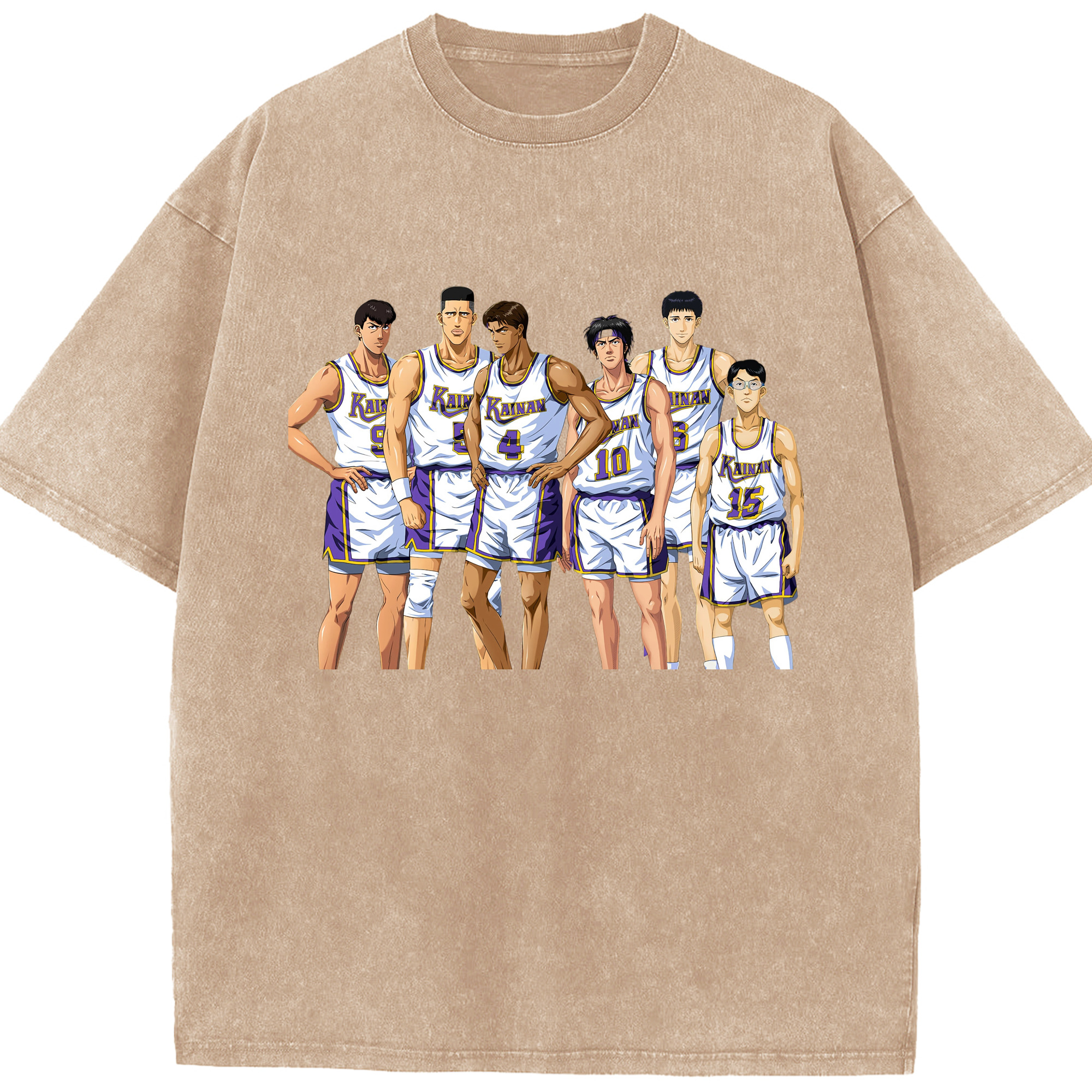 （画像用） SLAM DUNK／スラムダンク 綿100% ヴィンテージ風 半袖Tシャツ（フロントプリント）