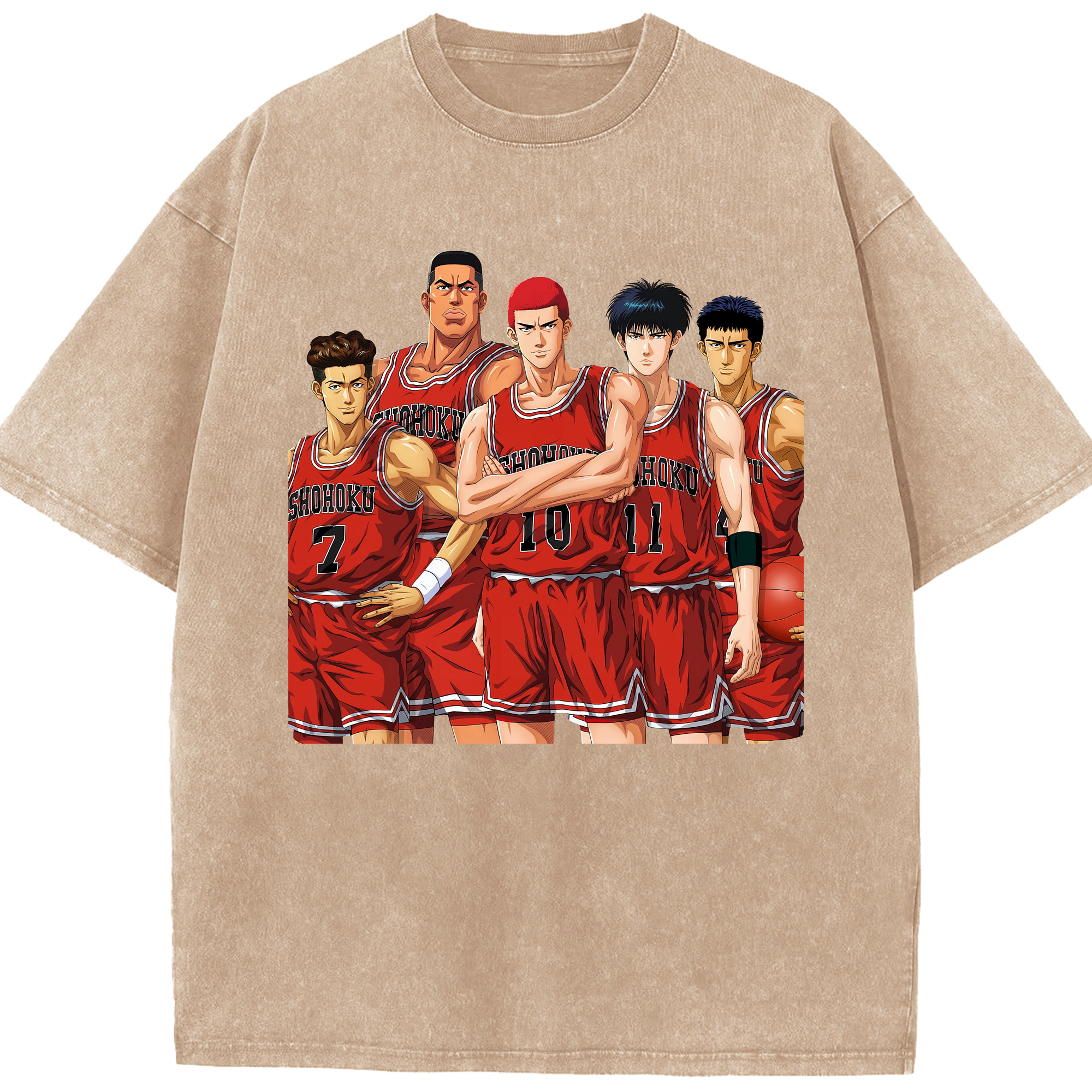 （画像用） SLAM DUNK／スラムダンク 綿100% ヴィンテージ風 半袖Tシャツ（フロントプリント）