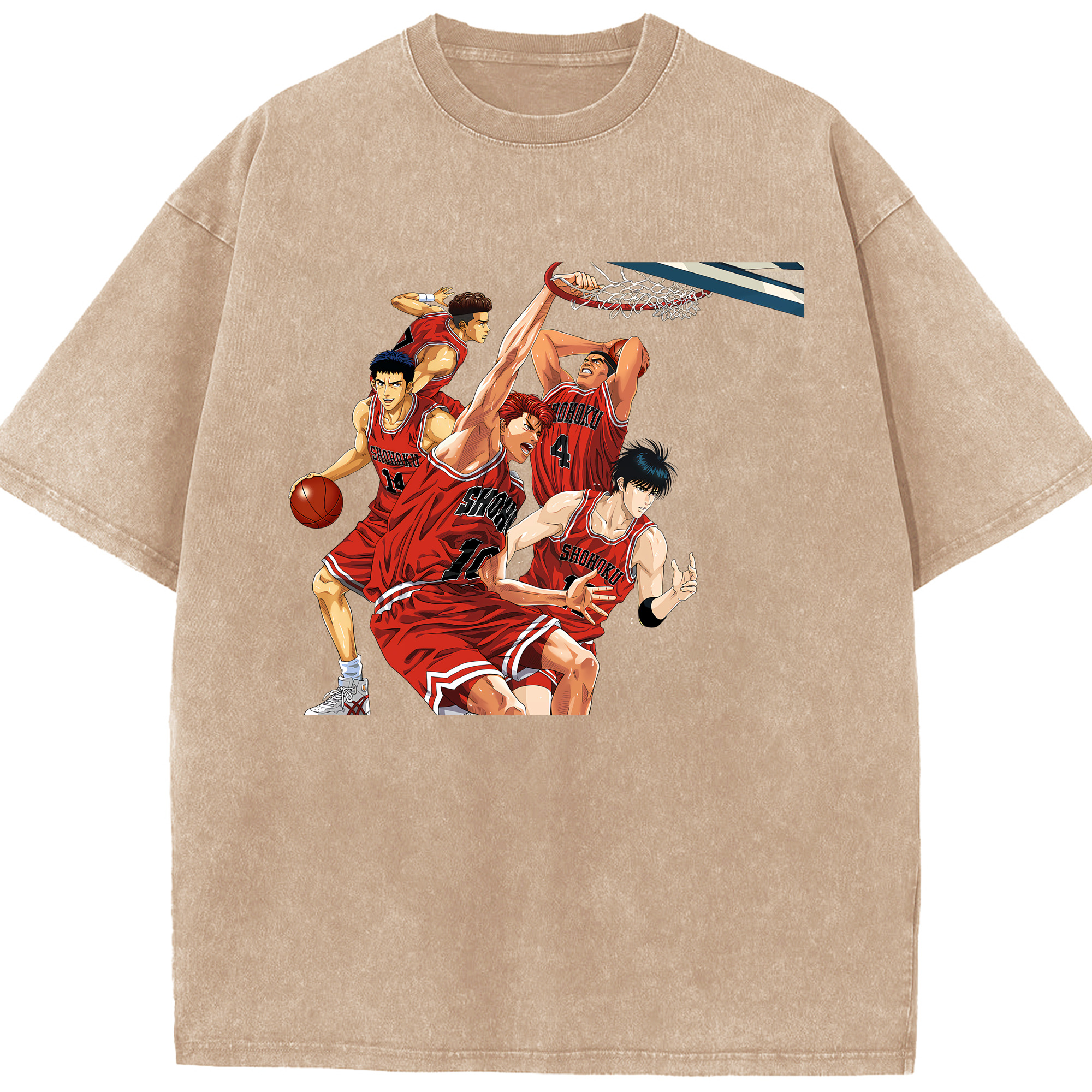 （画像用） SLAM DUNK／スラムダンク 綿100% ヴィンテージ風 半袖Tシャツ（フロントプリント）