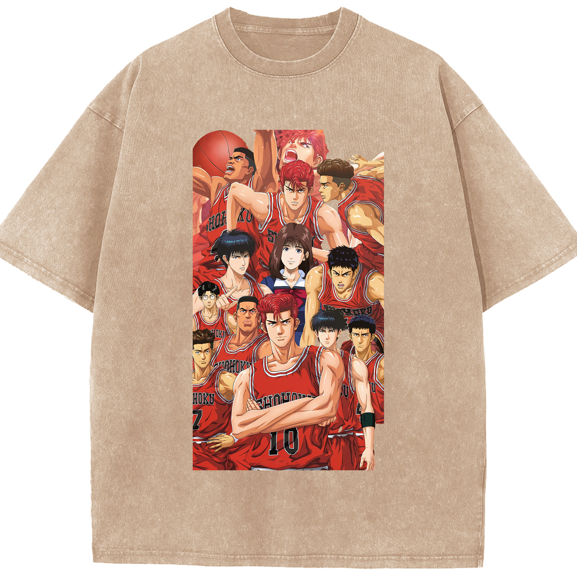 （画像用） SLAM DUNK／スラムダンク 綿100% ヴィンテージ風 半袖Tシャツ（フロントプリント）