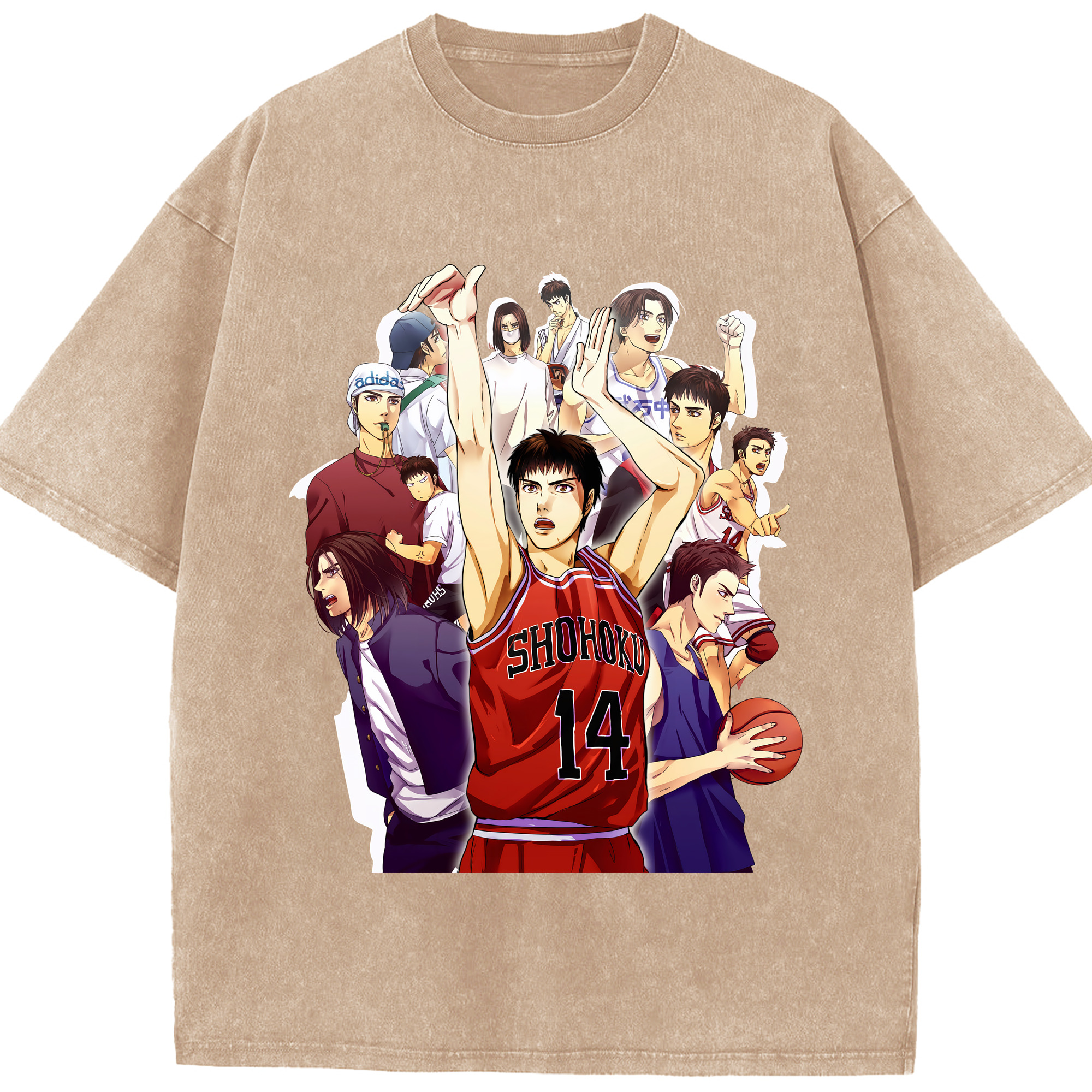 （画像用） SLAM DUNK／スラムダンク 綿100% ヴィンテージ風 半袖Tシャツ（フロントプリント）