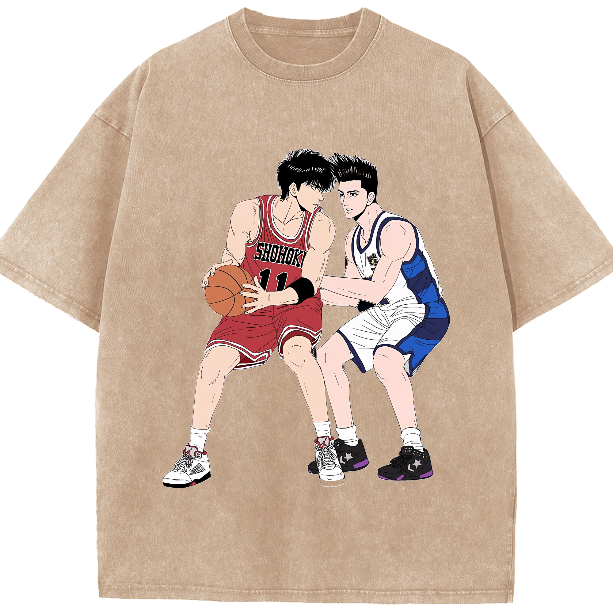 （画像用） SLAM DUNK／スラムダンク 綿100% ヴィンテージ風 半袖Tシャツ（フロントプリント）