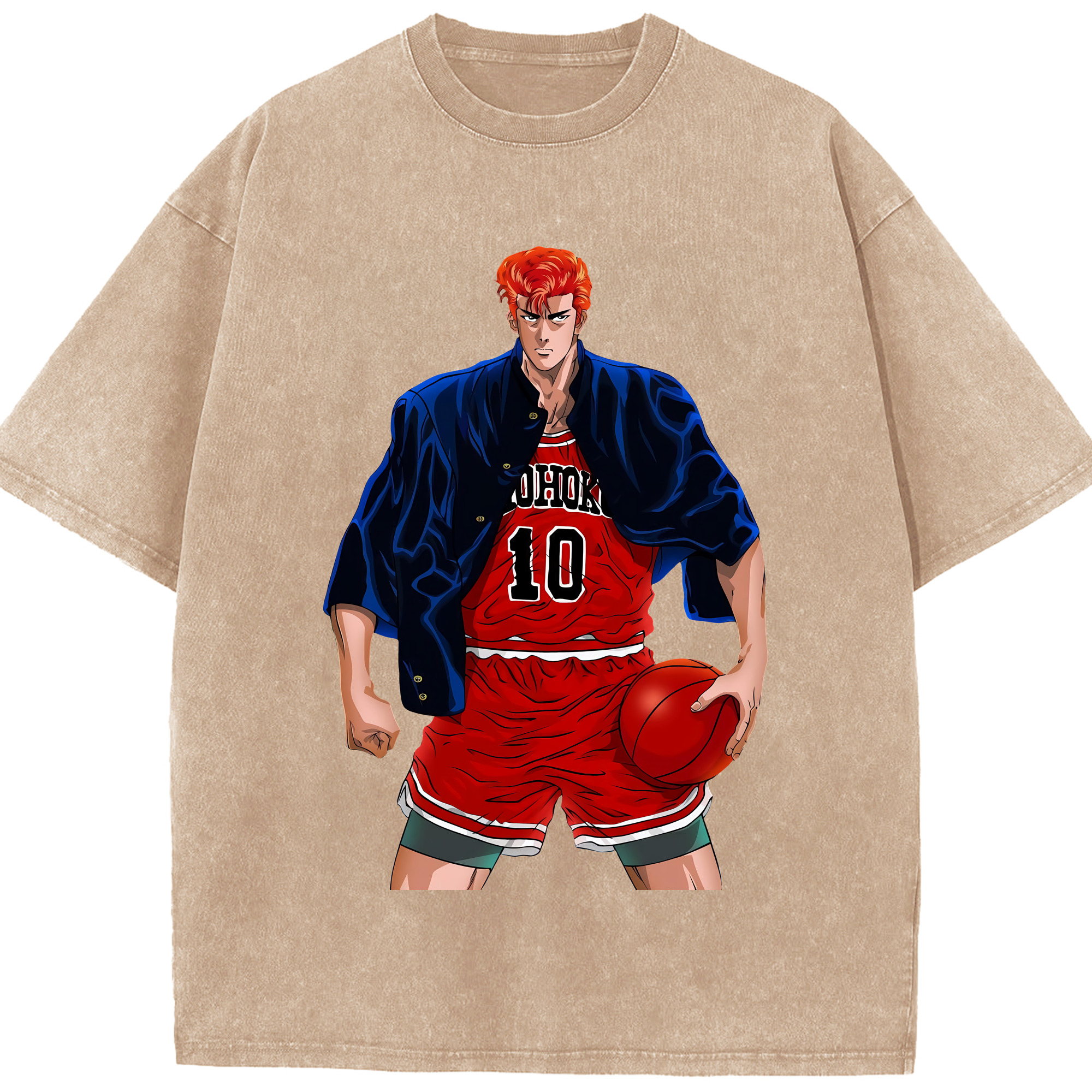 （画像用） SLAM DUNK／スラムダンク 綿100% ヴィンテージ風 半袖Tシャツ（フロントプリント）