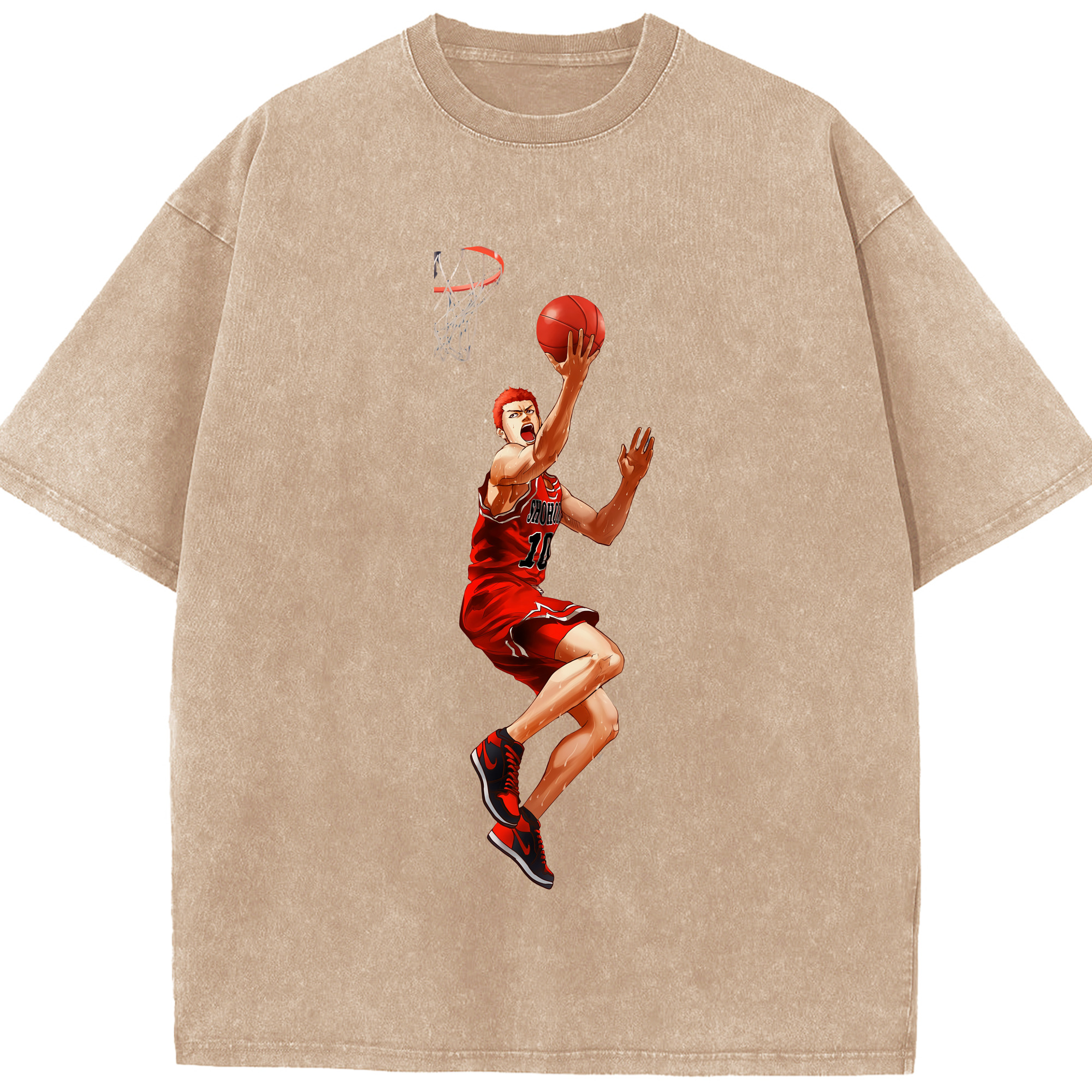 （画像用） SLAM DUNK／スラムダンク 綿100% ヴィンテージ風 半袖Tシャツ（フロントプリント）