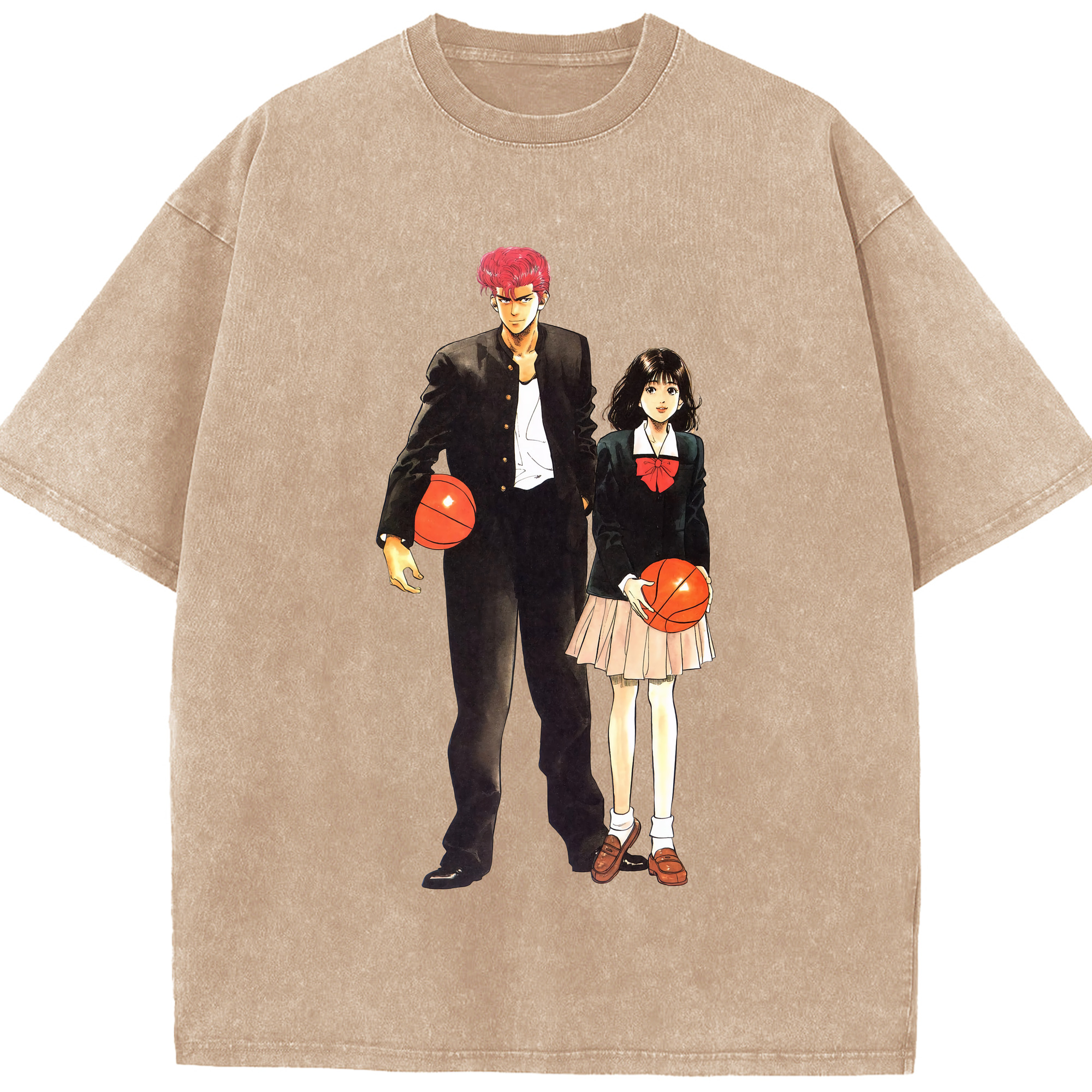 （画像用） SLAM DUNK／スラムダンク 綿100% ヴィンテージ風 半袖Tシャツ（フロントプリント）