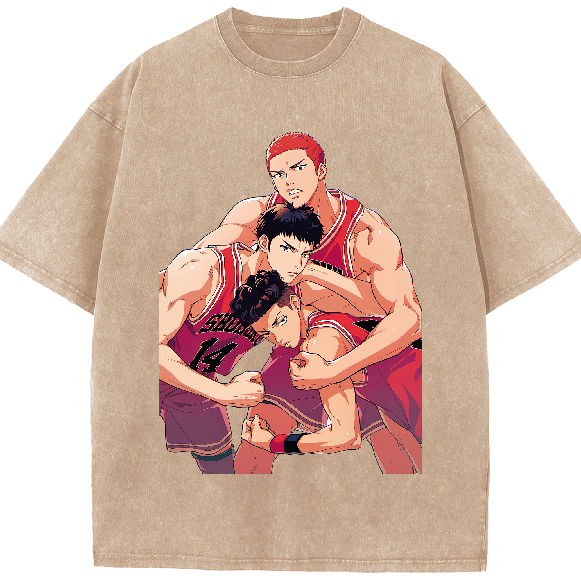 （画像用） SLAM DUNK／スラムダンク 綿100% ヴィンテージ風 半袖Tシャツ（フロントプリント）