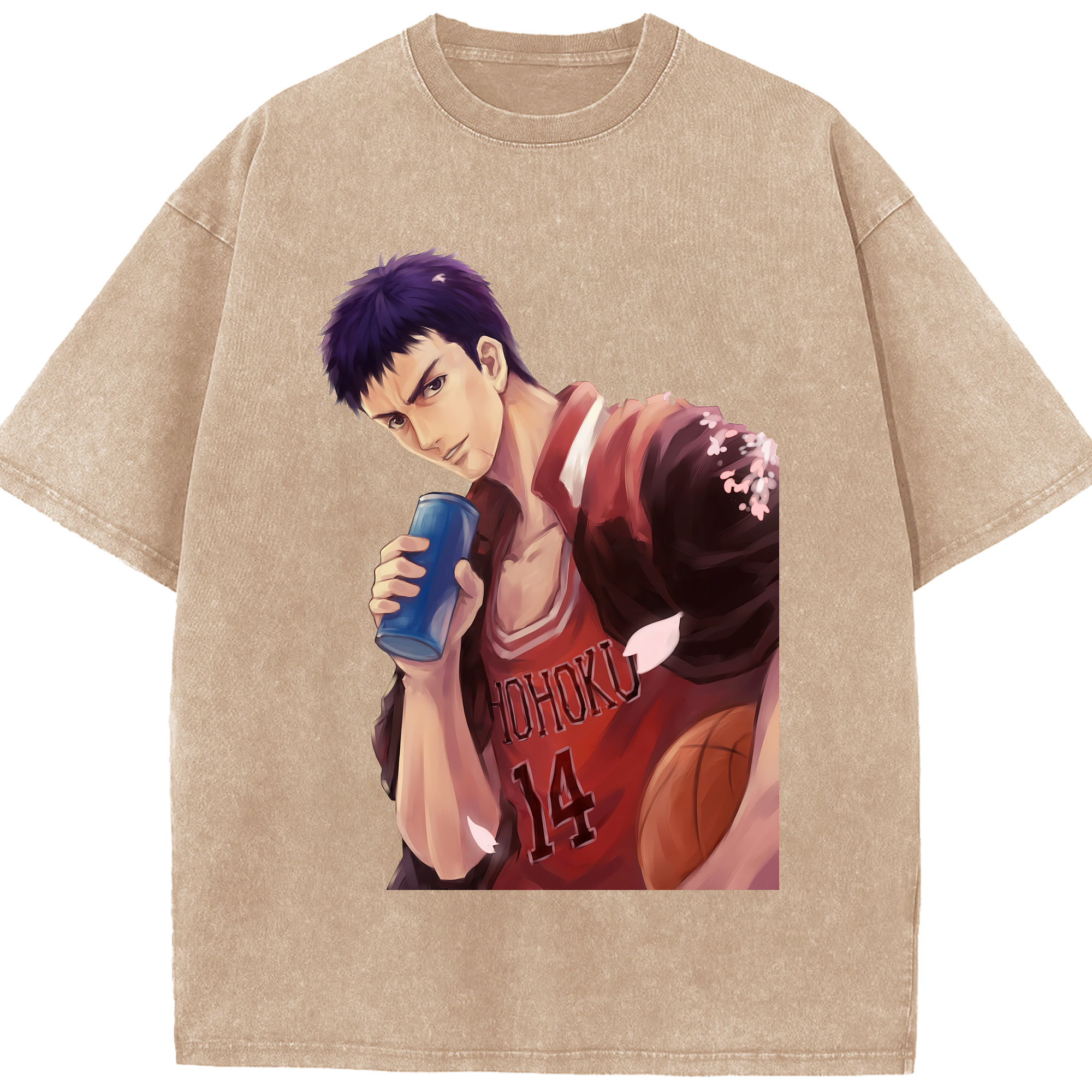 （画像用） SLAM DUNK／スラムダンク 綿100% ヴィンテージ風 半袖Tシャツ（フロントプリント）