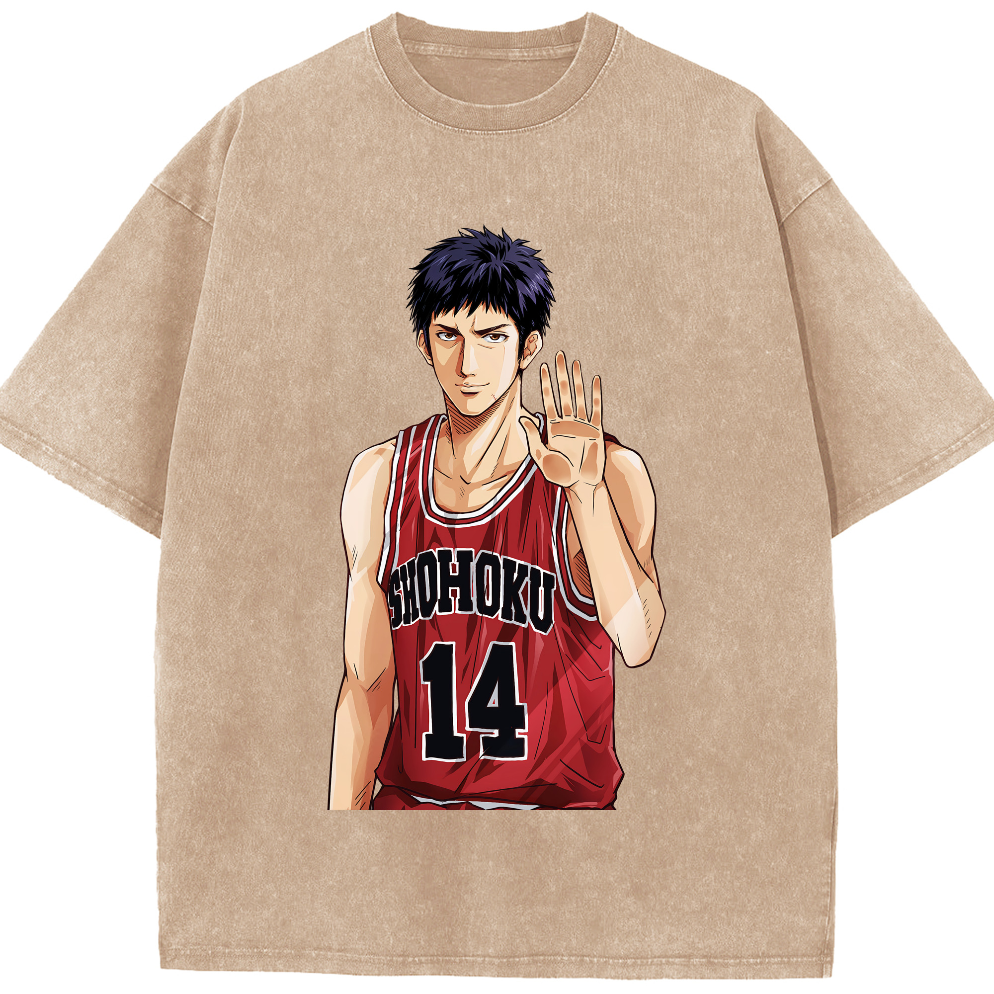 （画像用） SLAM DUNK／スラムダンク 綿100% ヴィンテージ風 半袖Tシャツ（フロントプリント）