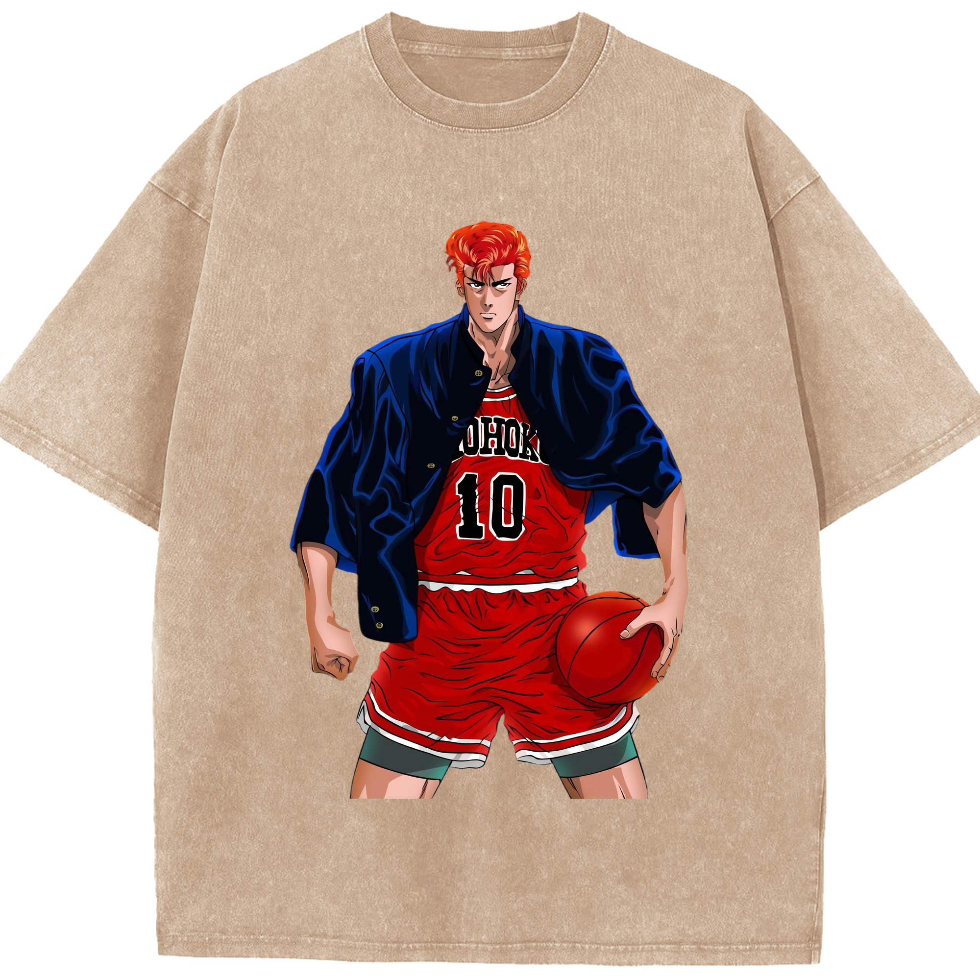 （画像用） SLAM DUNK／スラムダンク 綿100% ヴィンテージ風 半袖Tシャツ（フロントプリント）