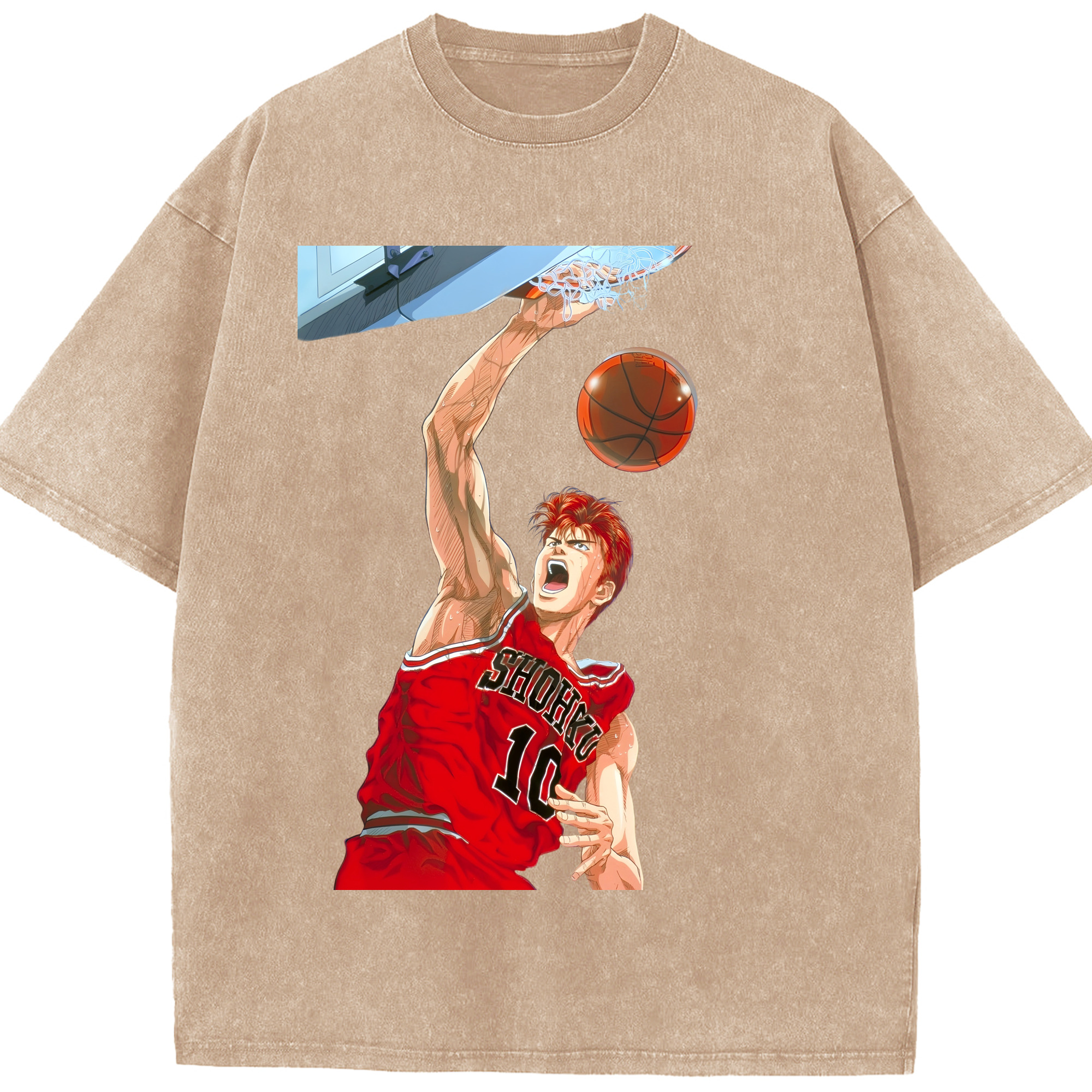 （画像用） SLAM DUNK／スラムダンク 綿100% ヴィンテージ風 半袖Tシャツ（フロントプリント）