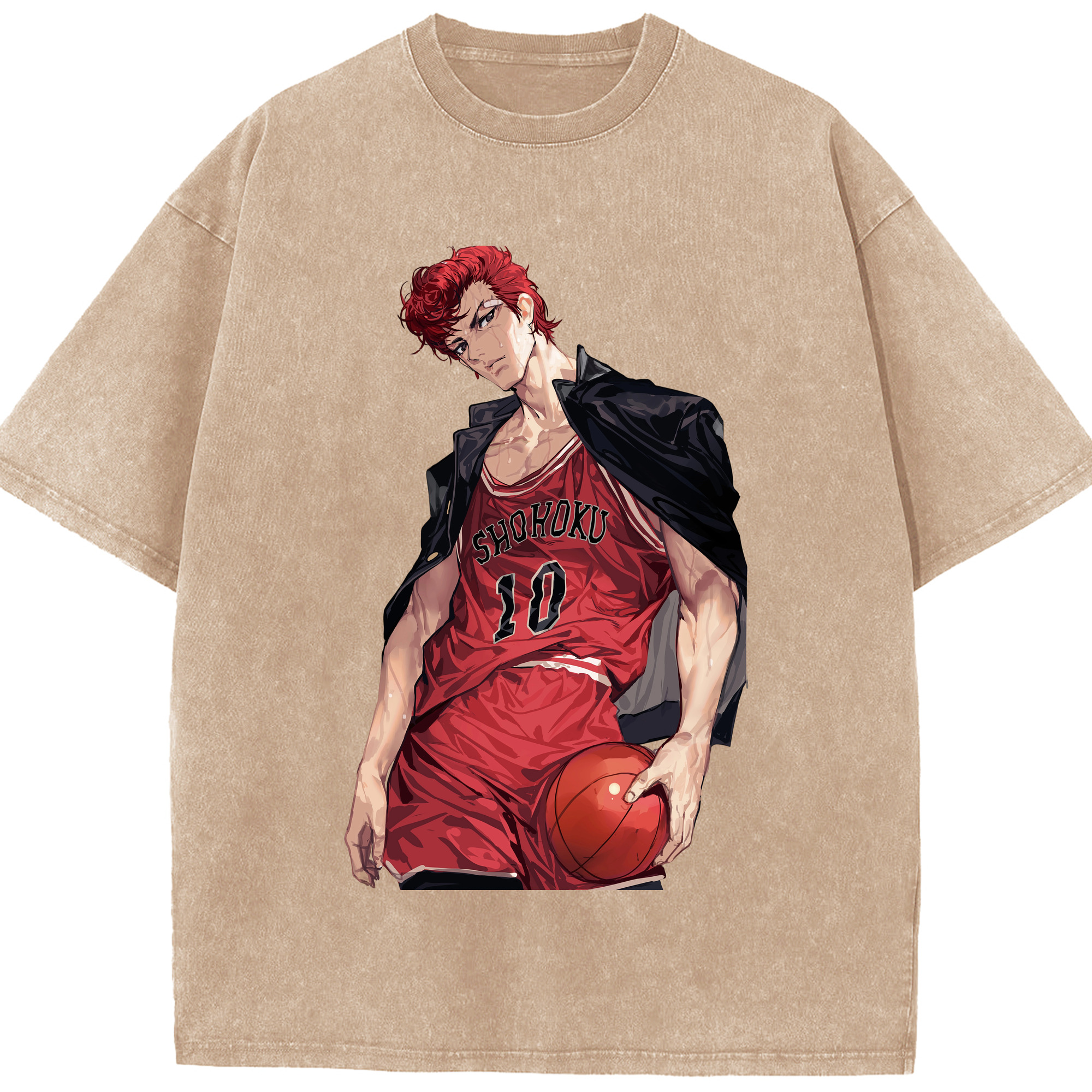 （画像用） SLAM DUNK／スラムダンク 綿100% ヴィンテージ風 半袖Tシャツ（フロントプリント）