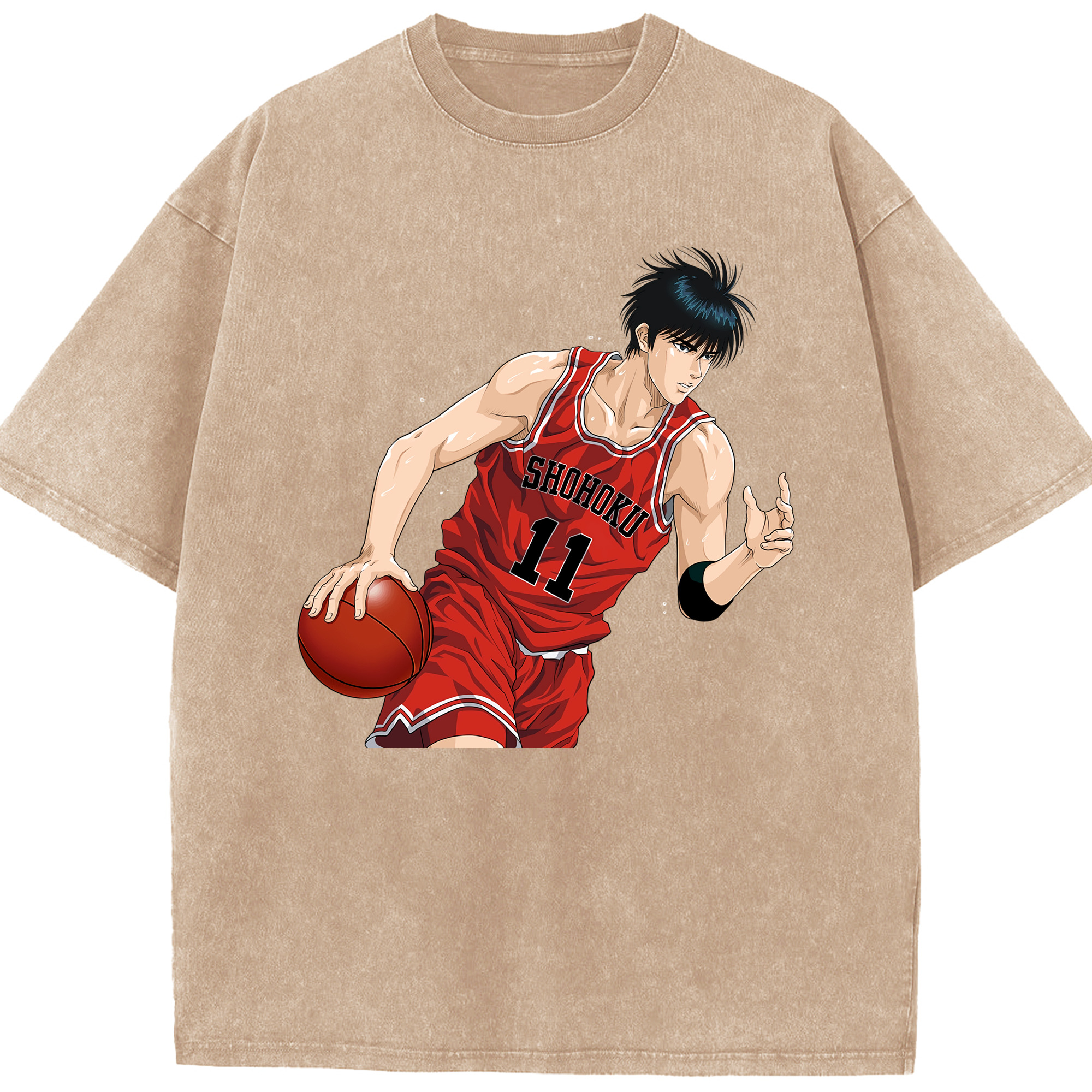 （画像用） SLAM DUNK／スラムダンク 綿100% ヴィンテージ風 半袖Tシャツ（フロントプリント）