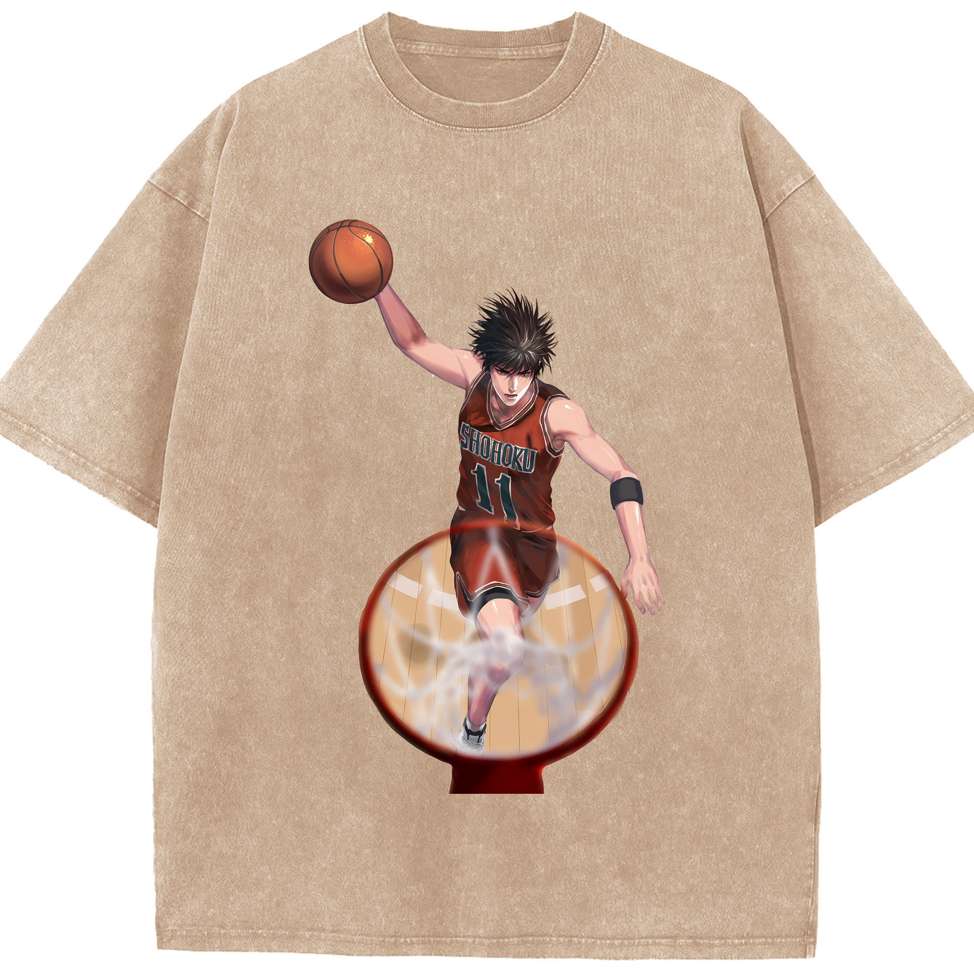 （画像用） SLAM DUNK／スラムダンク 綿100% ヴィンテージ風 半袖Tシャツ（フロントプリント）