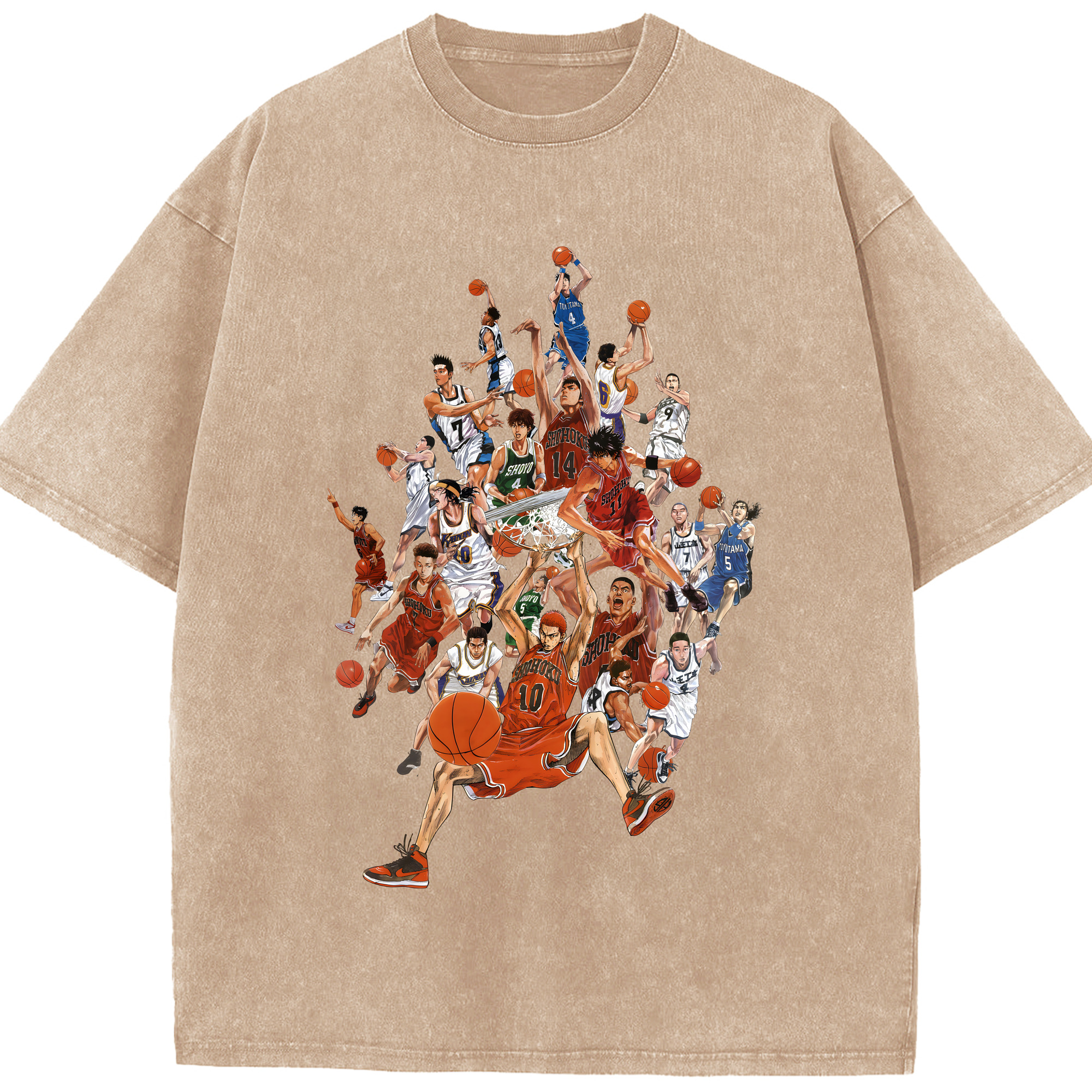 （画像用） SLAM DUNK／スラムダンク 綿100% ヴィンテージ風 半袖Tシャツ（フロントプリント）