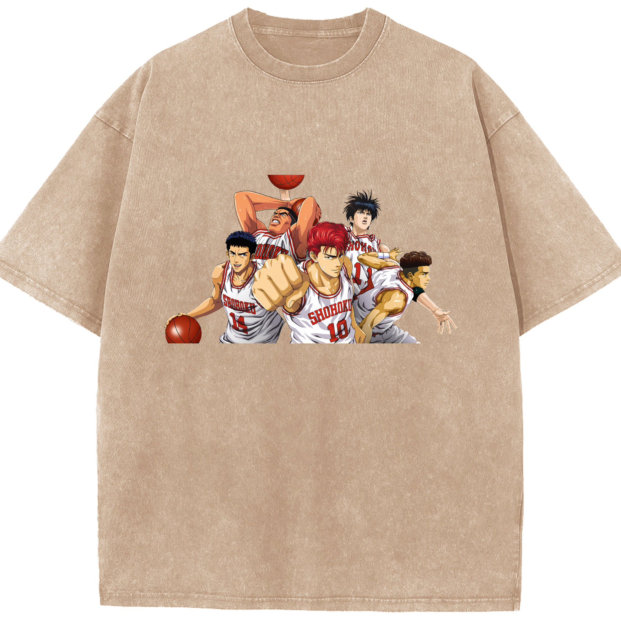 （画像用） SLAM DUNK／スラムダンク 綿100% ヴィンテージ風 半袖Tシャツ（フロントプリント）