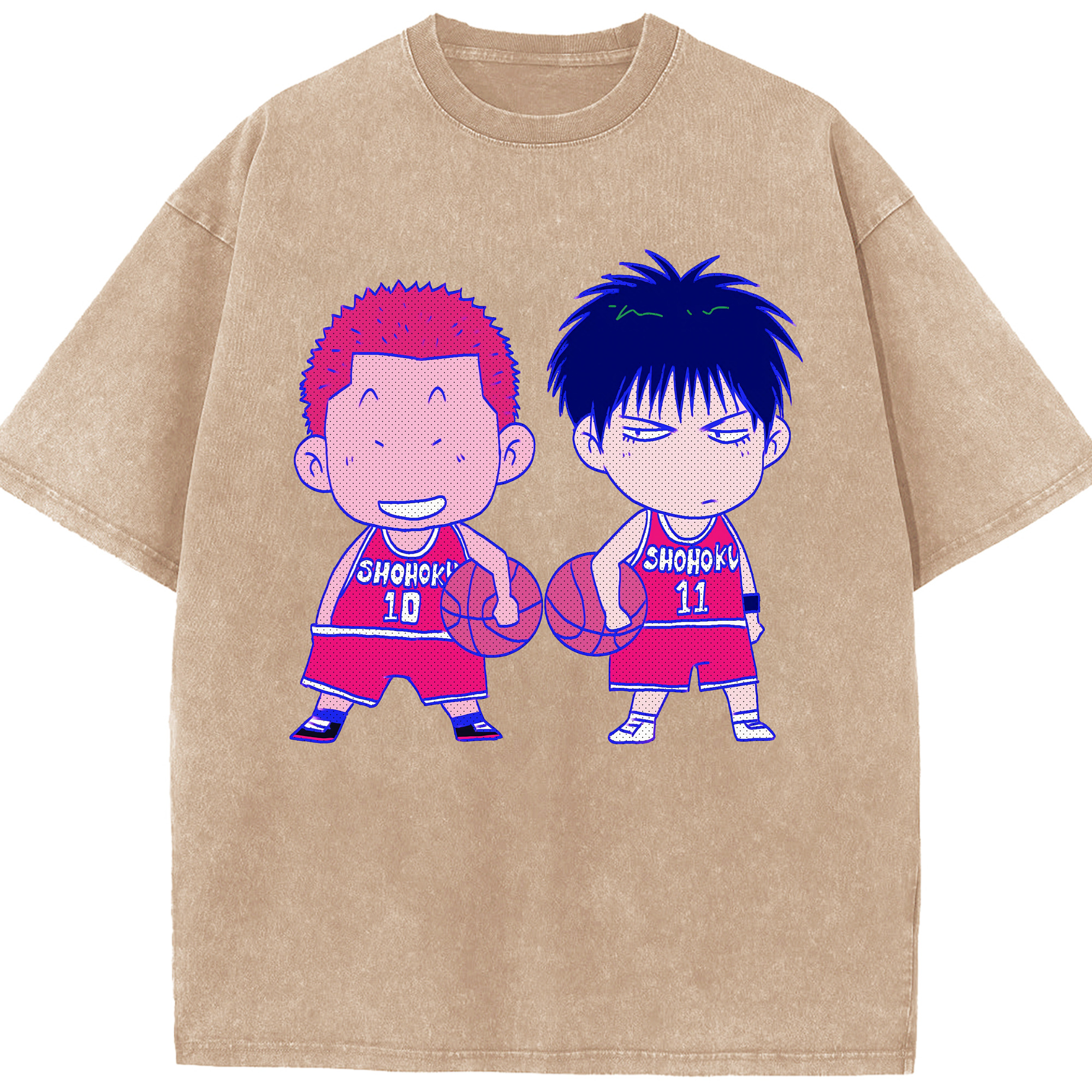 （画像用） SLAM DUNK／スラムダンク 綿100% ヴィンテージ風 半袖Tシャツ（フロントプリント）