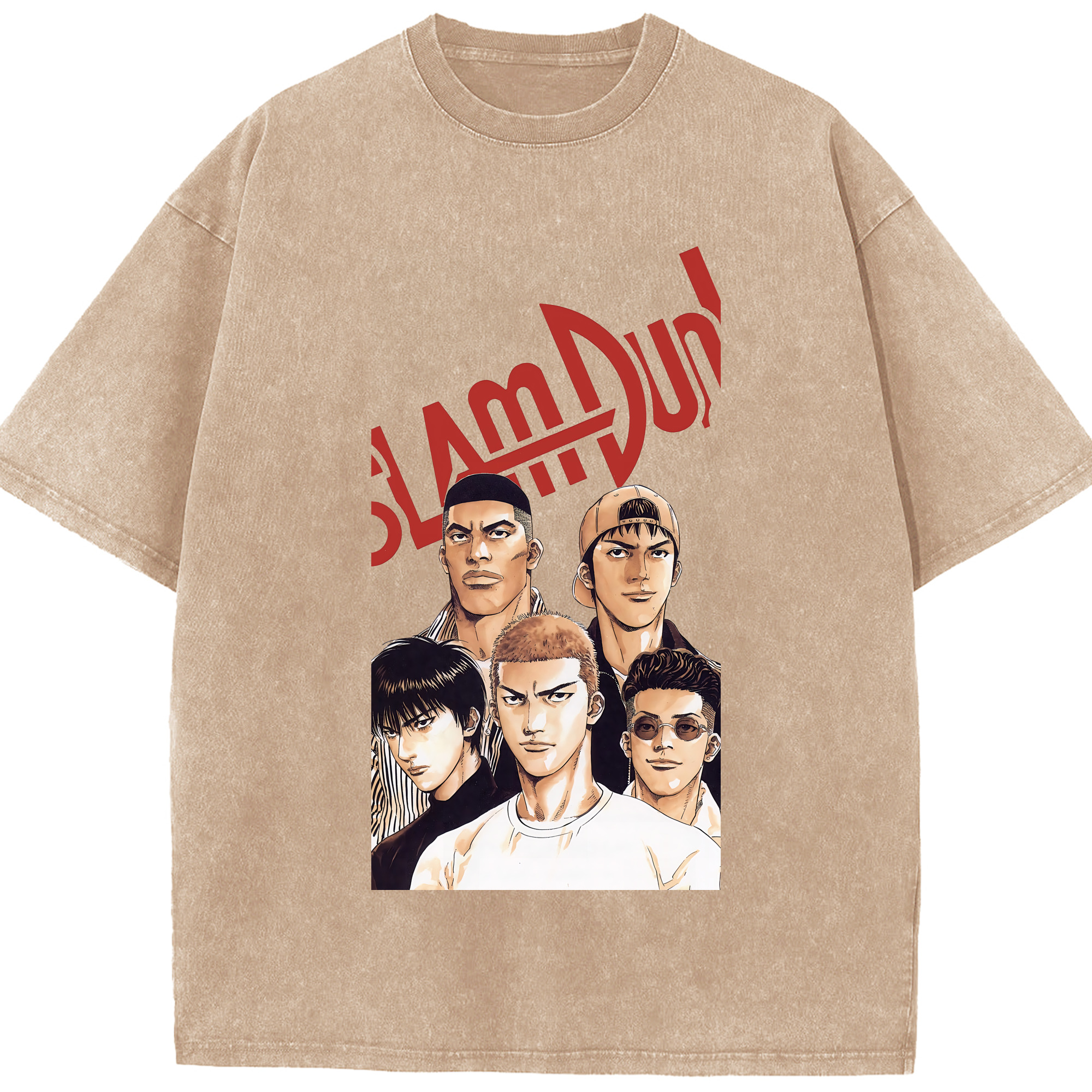 （画像用） SLAM DUNK／スラムダンク 綿100% ヴィンテージ風 半袖Tシャツ（フロントプリント）