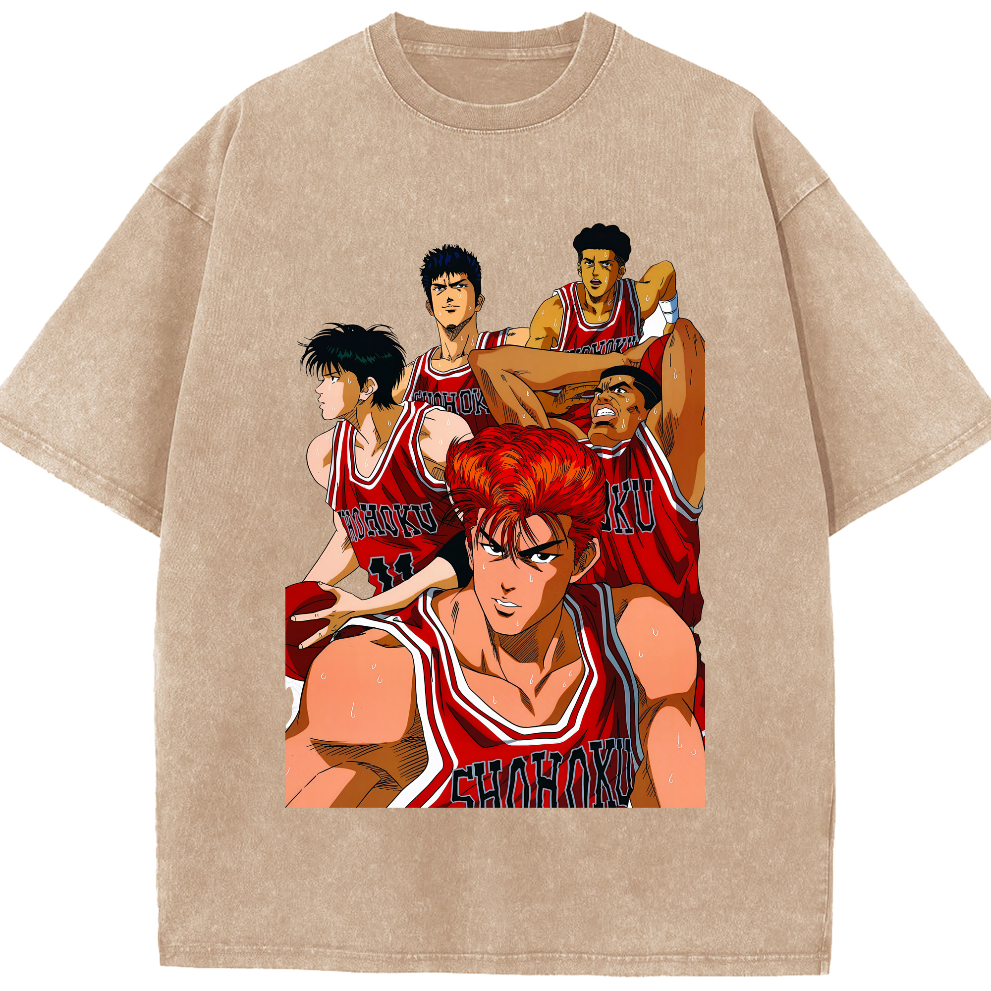 （画像用） SLAM DUNK／スラムダンク 綿100% ヴィンテージ風 半袖Tシャツ（フロントプリント）