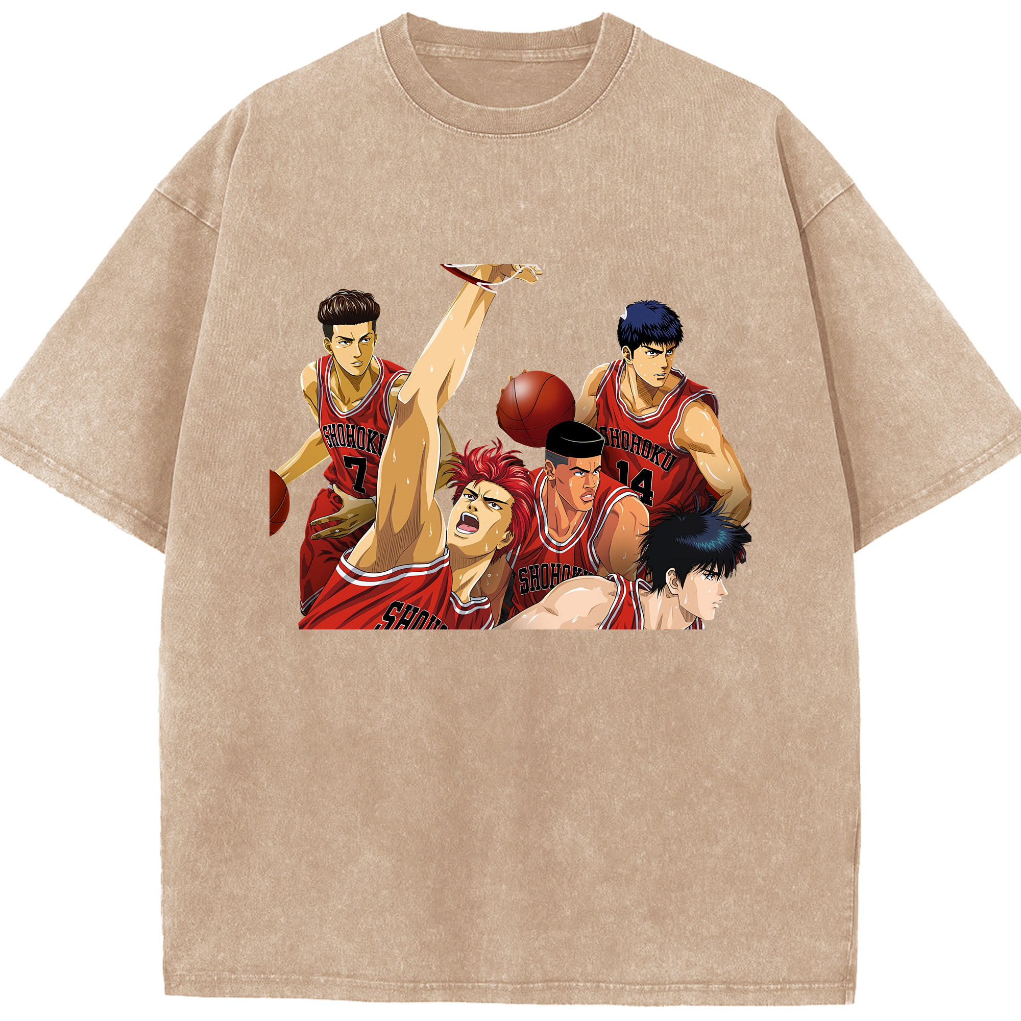 （画像用） SLAM DUNK／スラムダンク 綿100% ヴィンテージ風 半袖Tシャツ（フロントプリント）