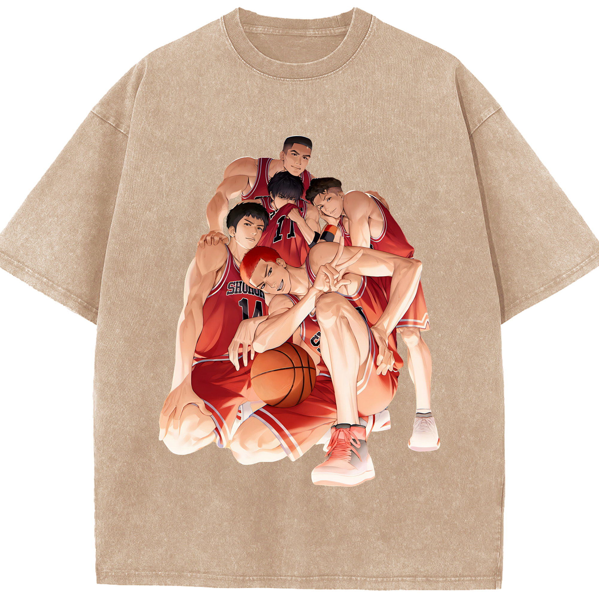 （画像用） SLAM DUNK／スラムダンク 綿100% ヴィンテージ風 半袖Tシャツ（フロントプリント）