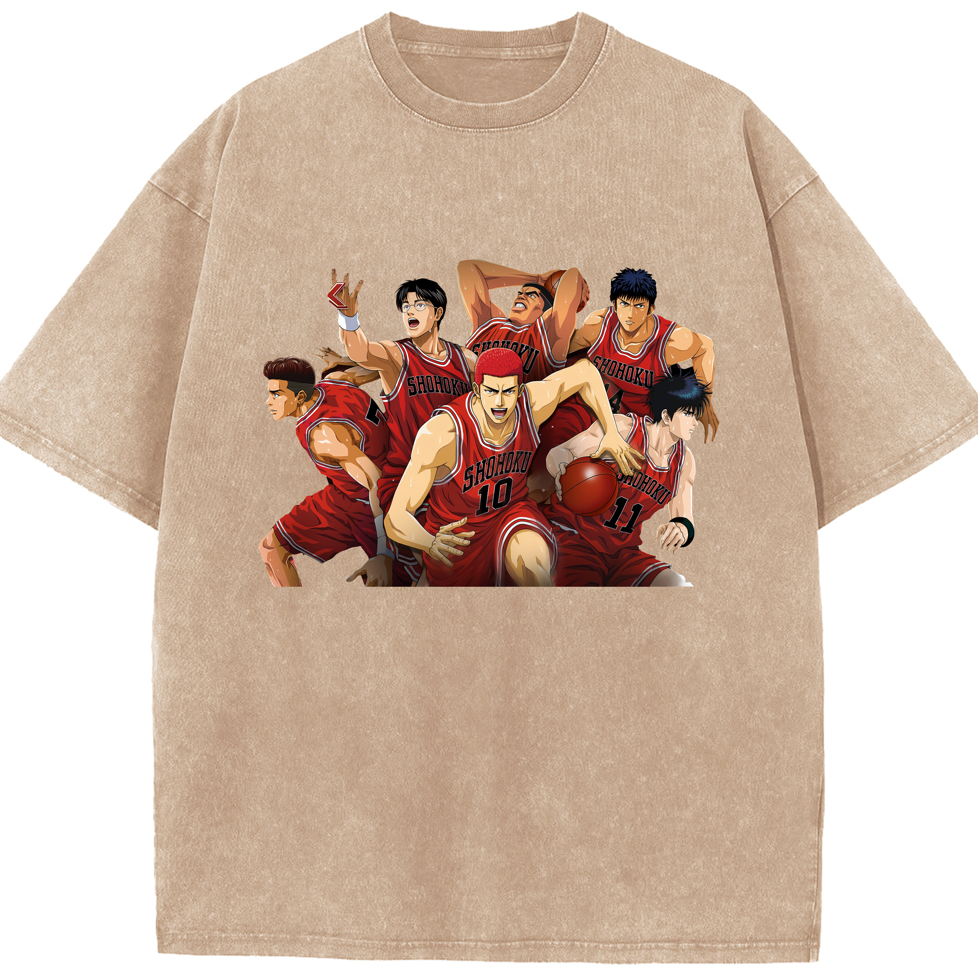 （画像用） SLAM DUNK／スラムダンク 綿100% ヴィンテージ風 半袖Tシャツ（フロントプリント）