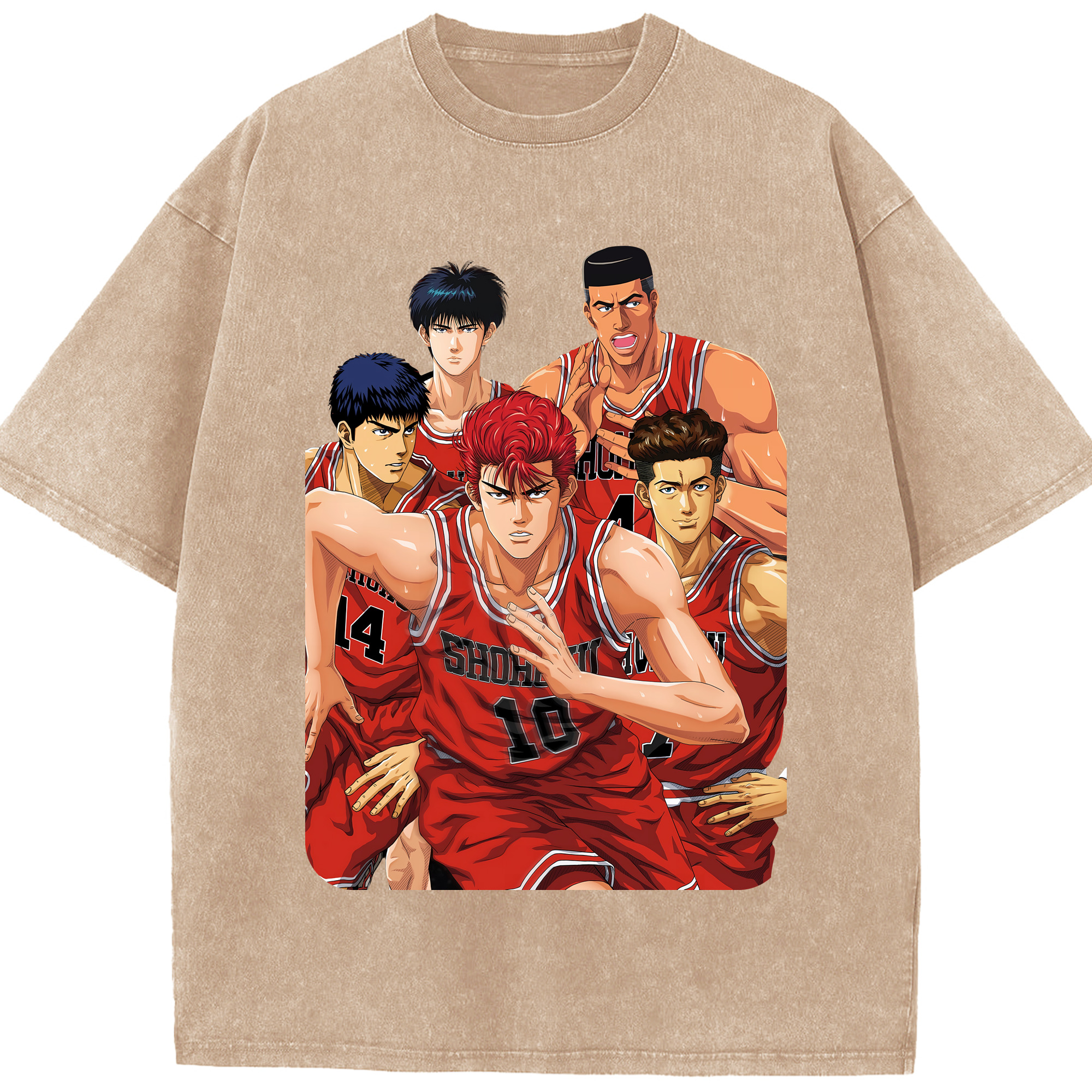 （画像用） SLAM DUNK／スラムダンク 綿100% ヴィンテージ風 半袖Tシャツ（フロントプリント）
