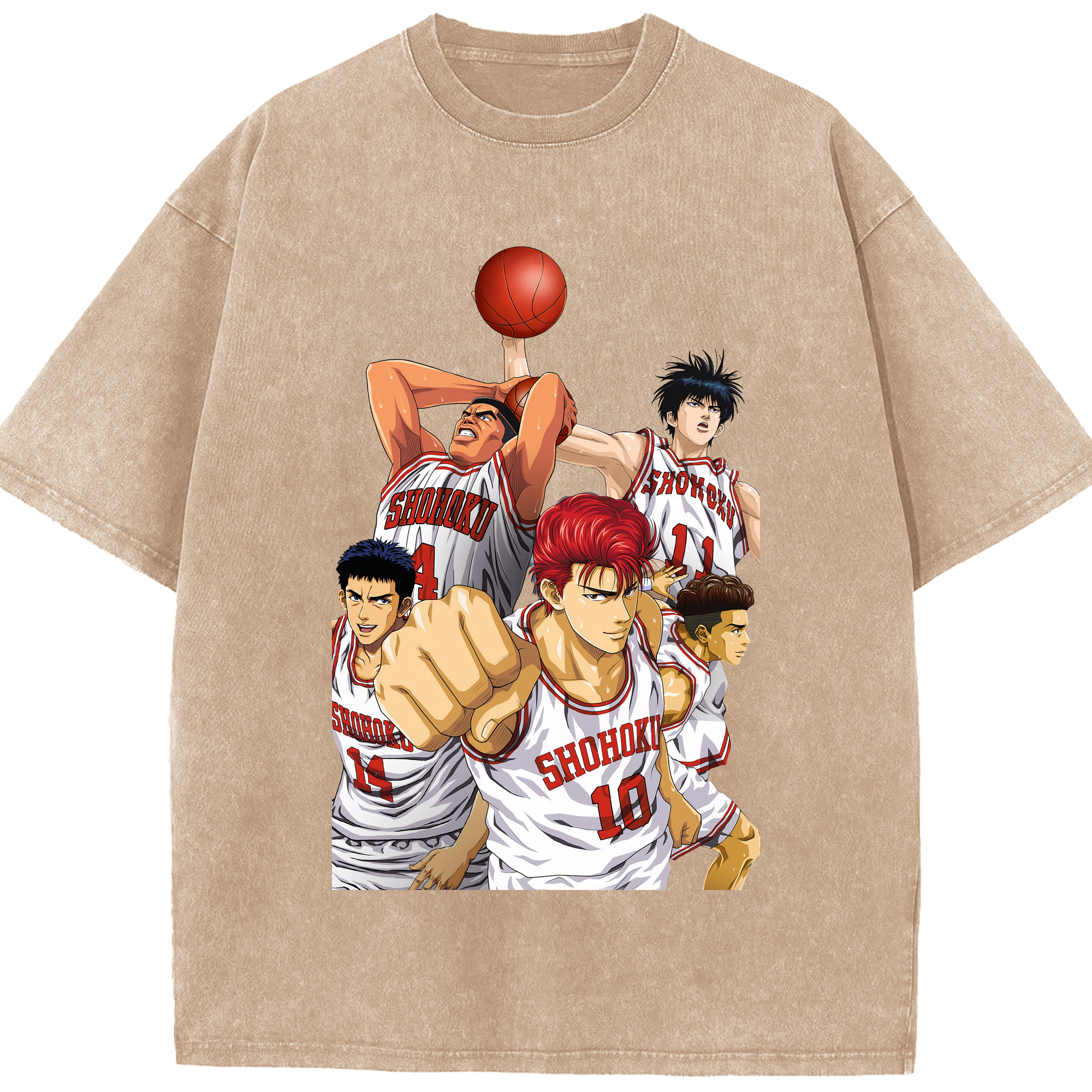 （画像用） SLAM DUNK／スラムダンク 綿100% ヴィンテージ風 半袖Tシャツ（フロントプリント）