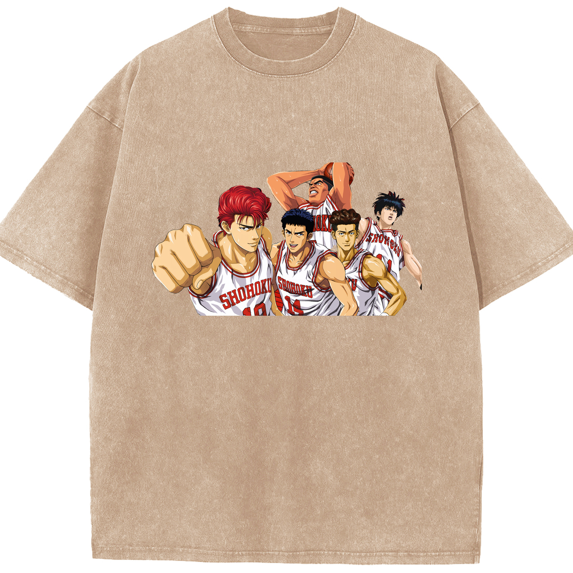 （画像用） SLAM DUNK／スラムダンク 綿100% ヴィンテージ風 半袖Tシャツ（フロントプリント）