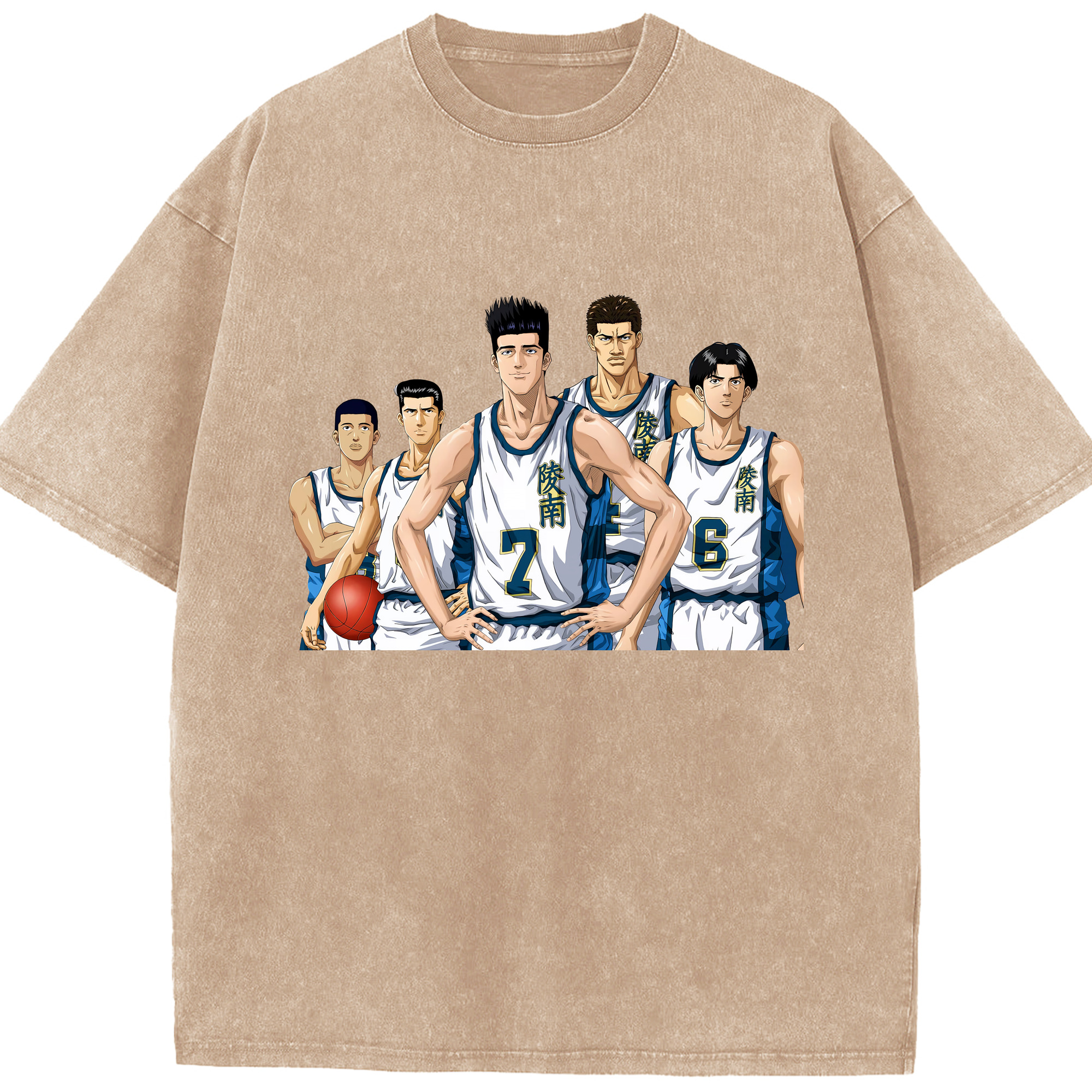 （画像用） SLAM DUNK／スラムダンク 綿100% ヴィンテージ風 半袖Tシャツ（フロントプリント）
