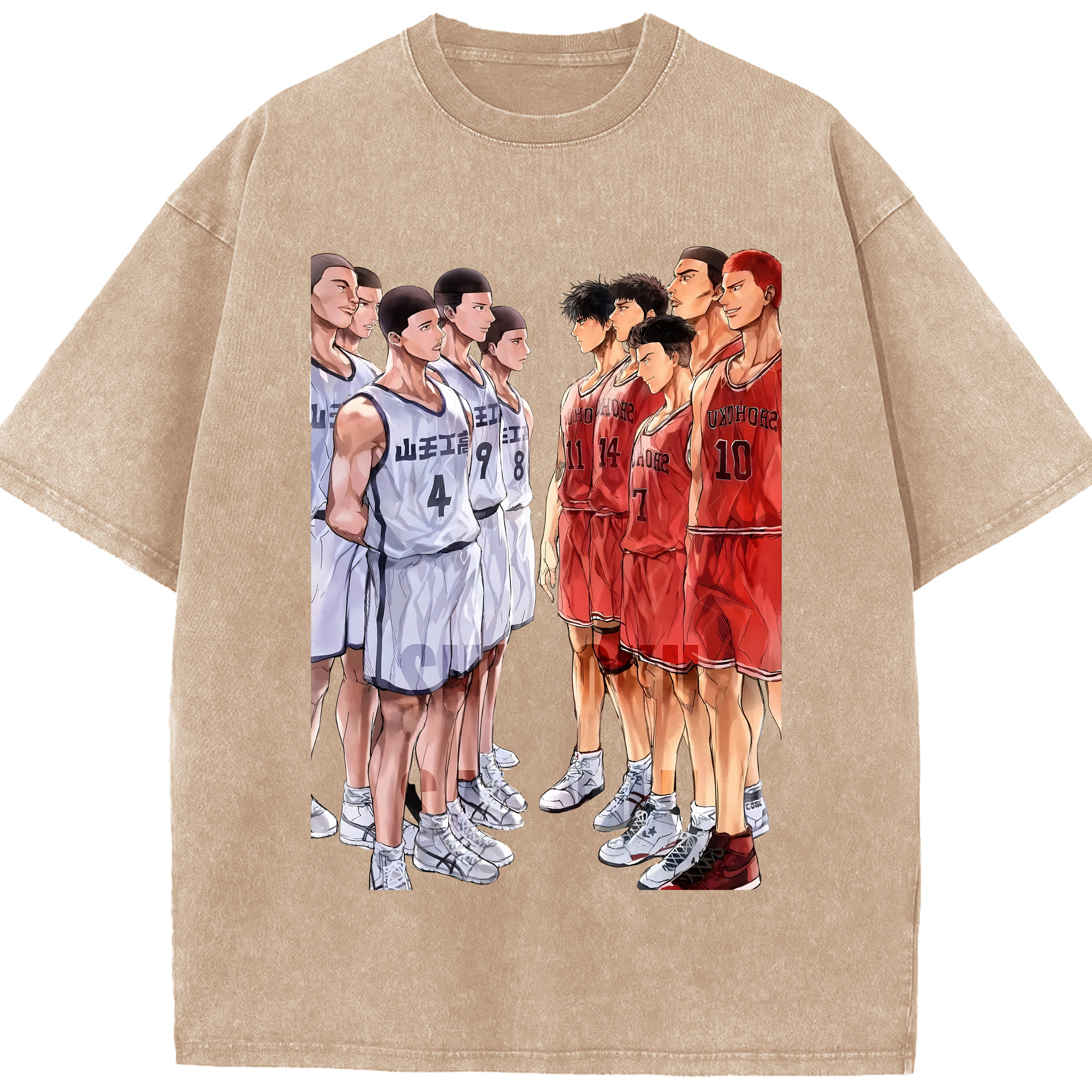 （画像用） SLAM DUNK／スラムダンク 綿100% ヴィンテージ風 半袖Tシャツ（フロントプリント）