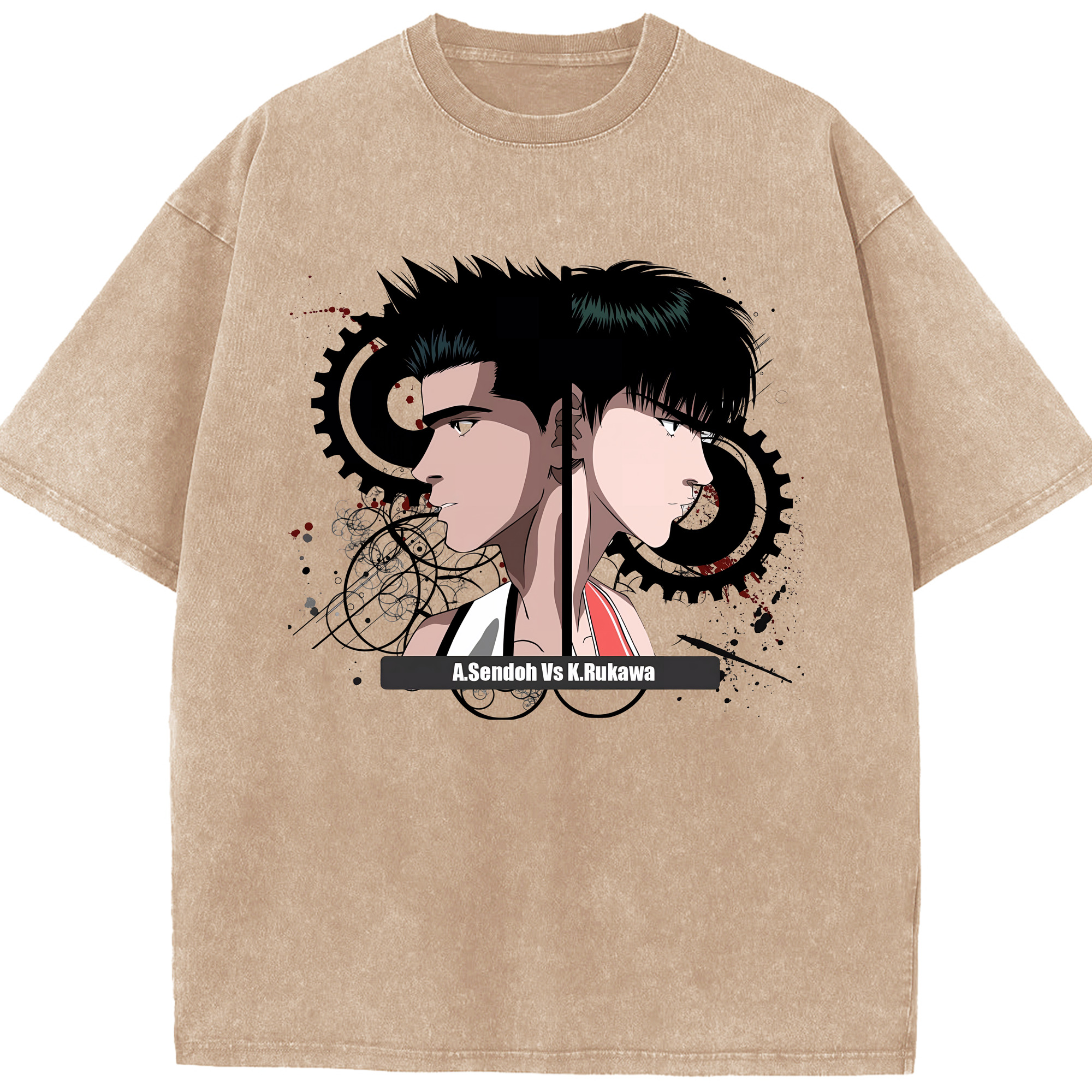 （画像用） SLAM DUNK／スラムダンク 綿100% ヴィンテージ風 半袖Tシャツ（フロントプリント）