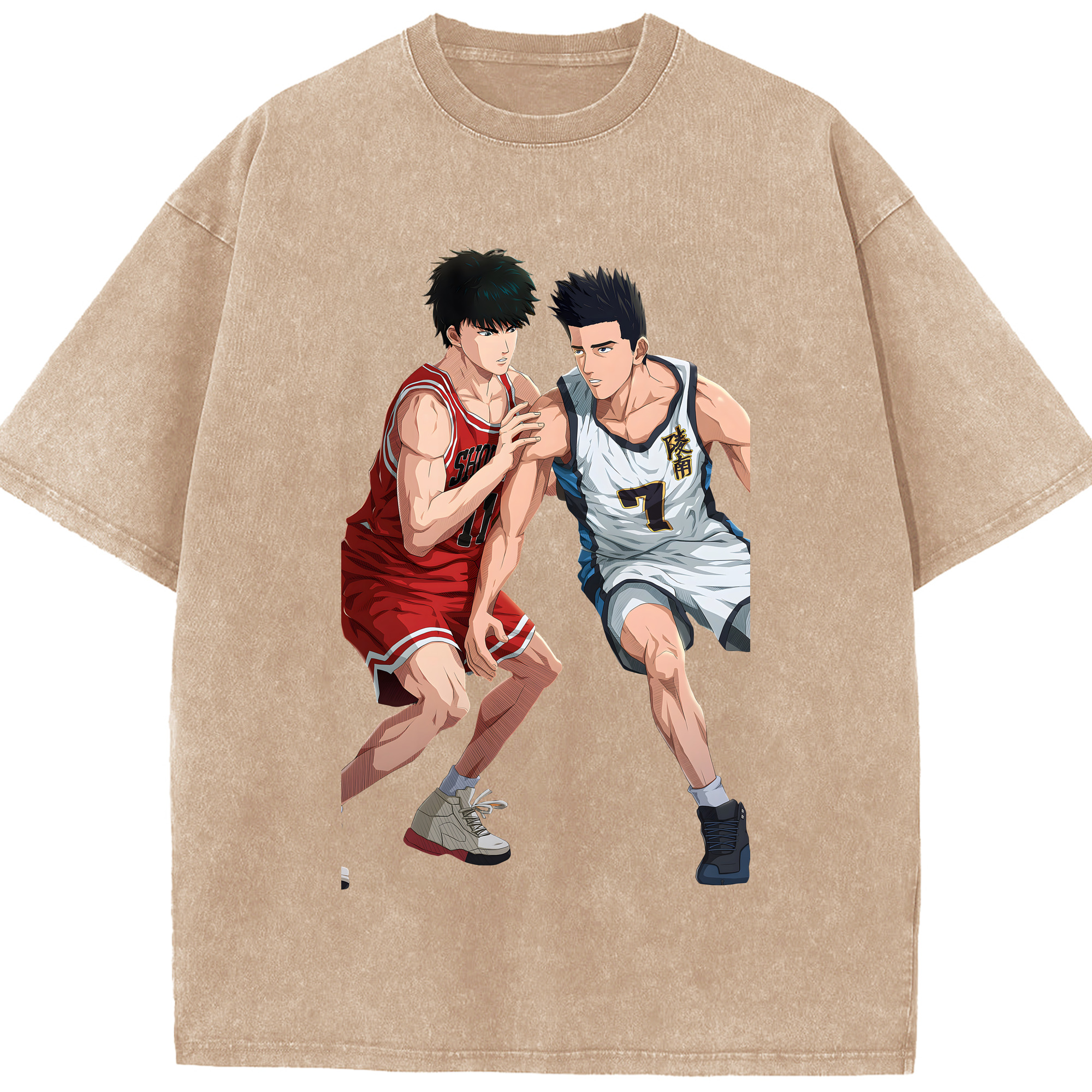 （画像用） SLAM DUNK／スラムダンク 綿100% ヴィンテージ風 半袖Tシャツ（フロントプリント）