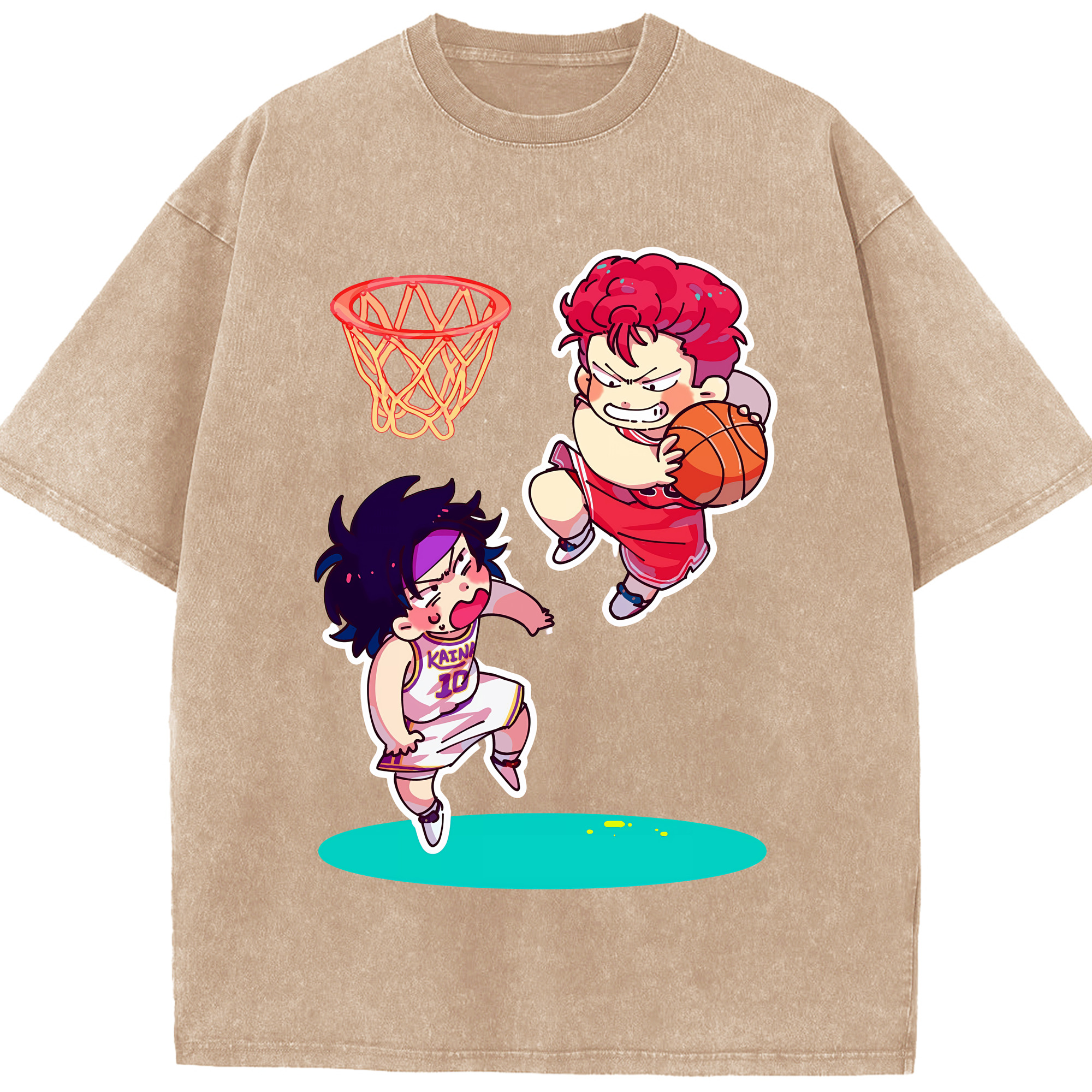 （画像用） SLAM DUNK／スラムダンク 綿100% ヴィンテージ風 半袖Tシャツ（フロントプリント）