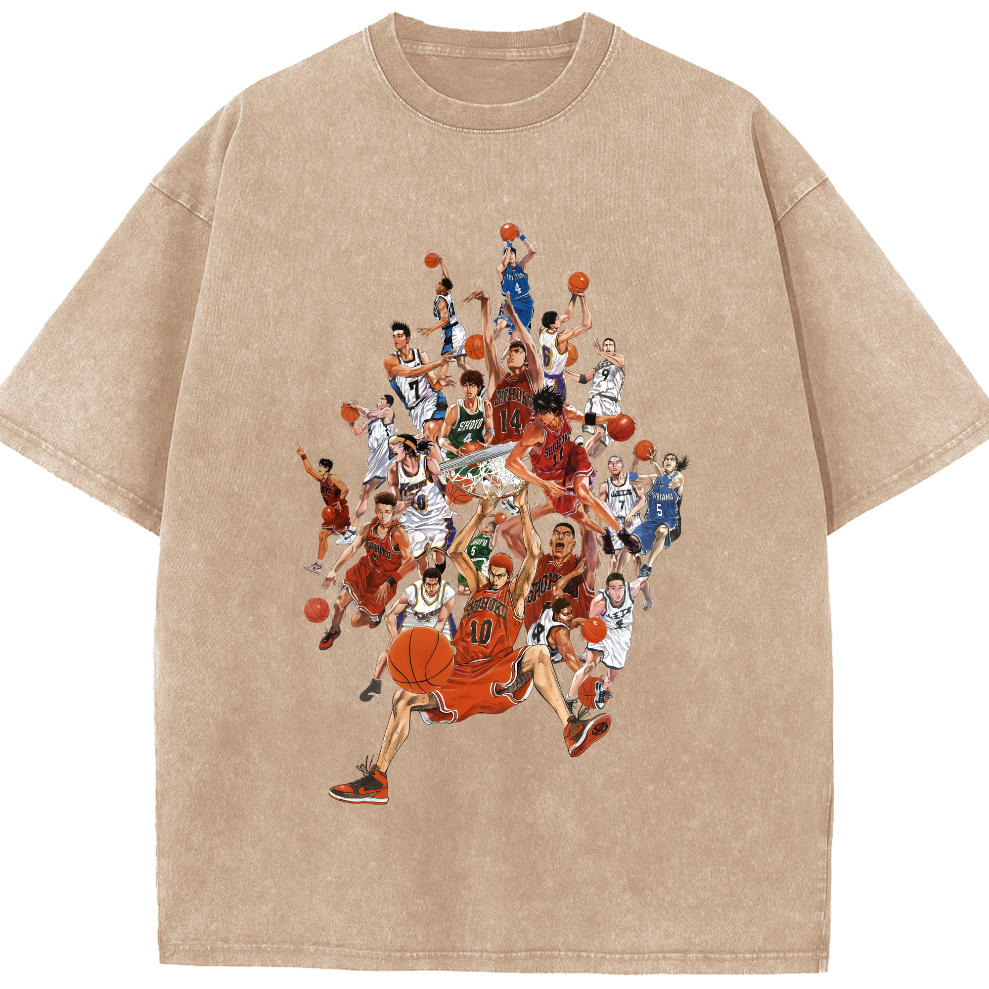（画像用） SLAM DUNK／スラムダンク 綿100% ヴィンテージ風 半袖Tシャツ（フロントプリント）