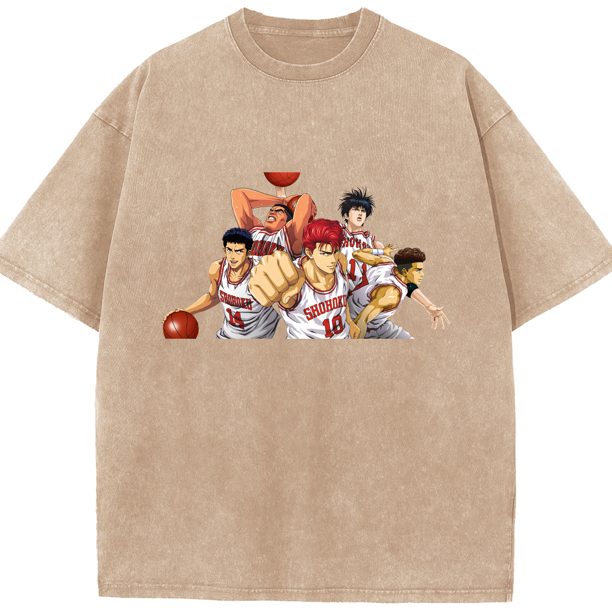（画像用） SLAM DUNK／スラムダンク 綿100% ヴィンテージ風 半袖Tシャツ（フロントプリント）