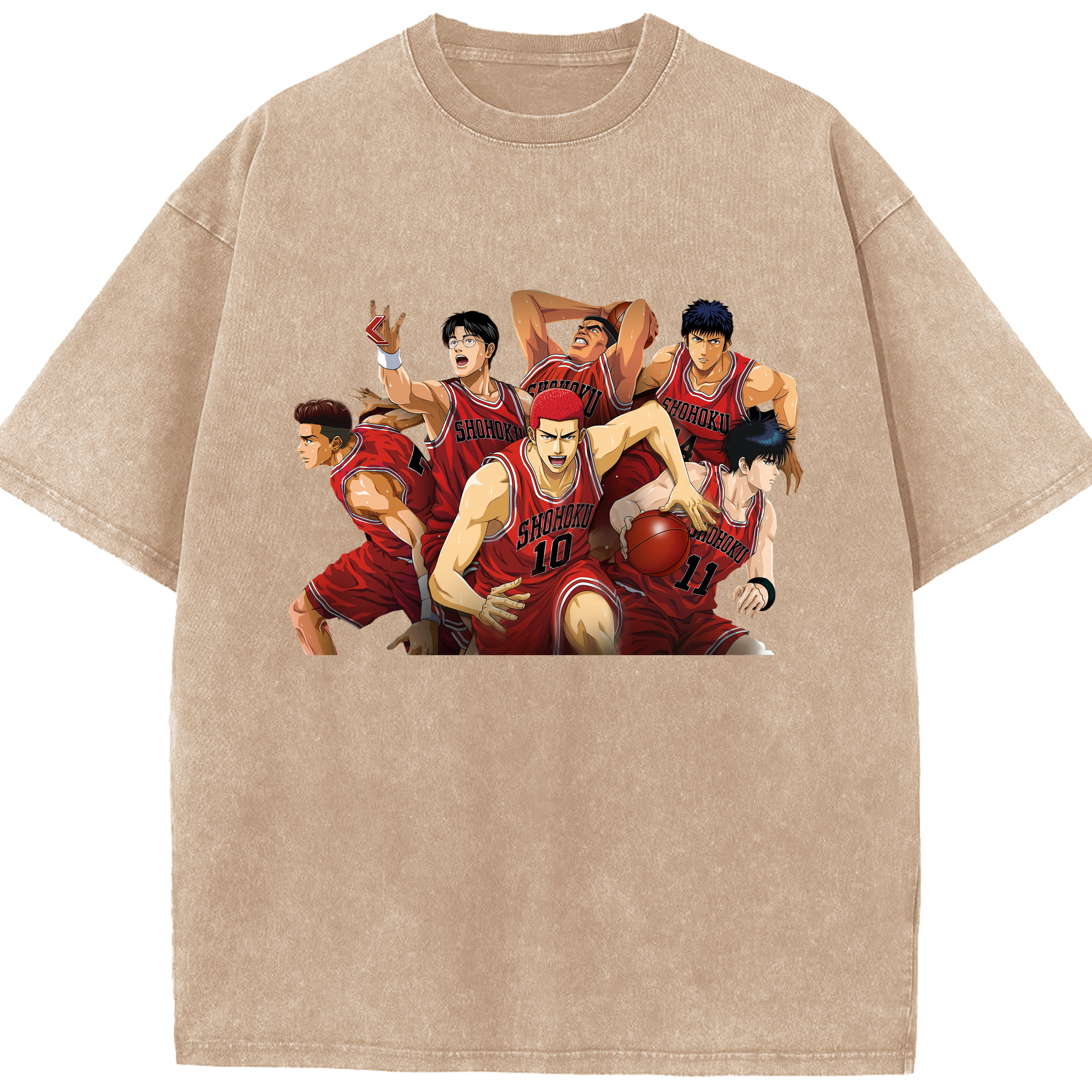 （画像用） SLAM DUNK／スラムダンク 綿100% ヴィンテージ風 半袖Tシャツ（フロントプリント）