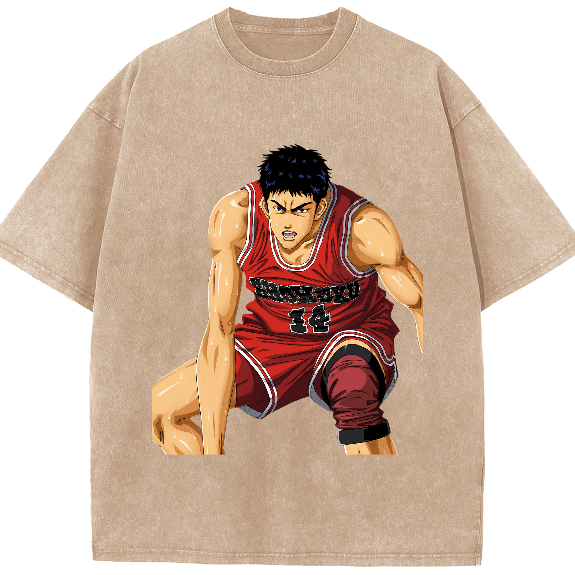 （画像用） SLAM DUNK／スラムダンク 綿100% ヴィンテージ風 半袖Tシャツ（フロントプリント）