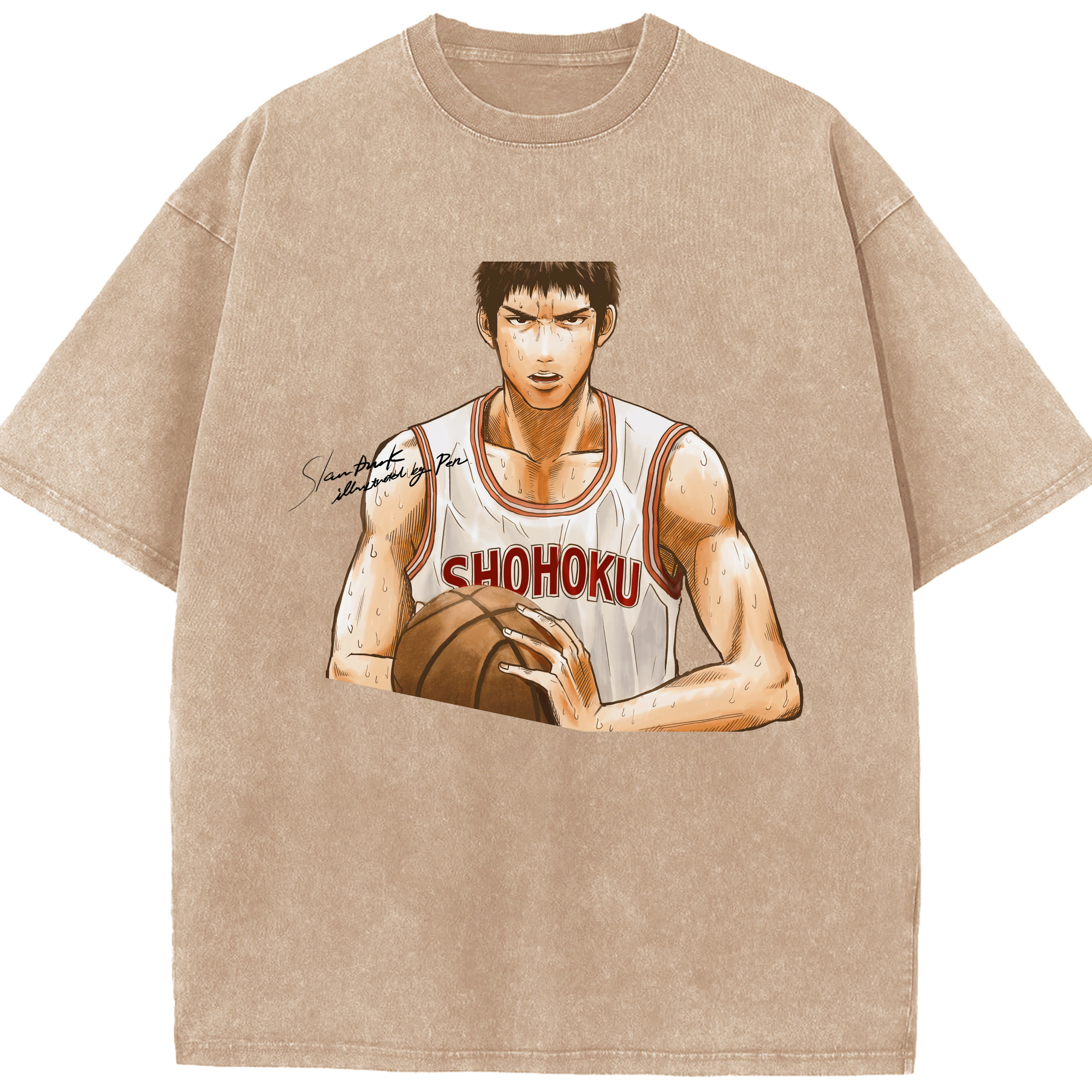 （画像用） SLAM DUNK／スラムダンク 綿100% ヴィンテージ風 半袖Tシャツ（フロントプリント）