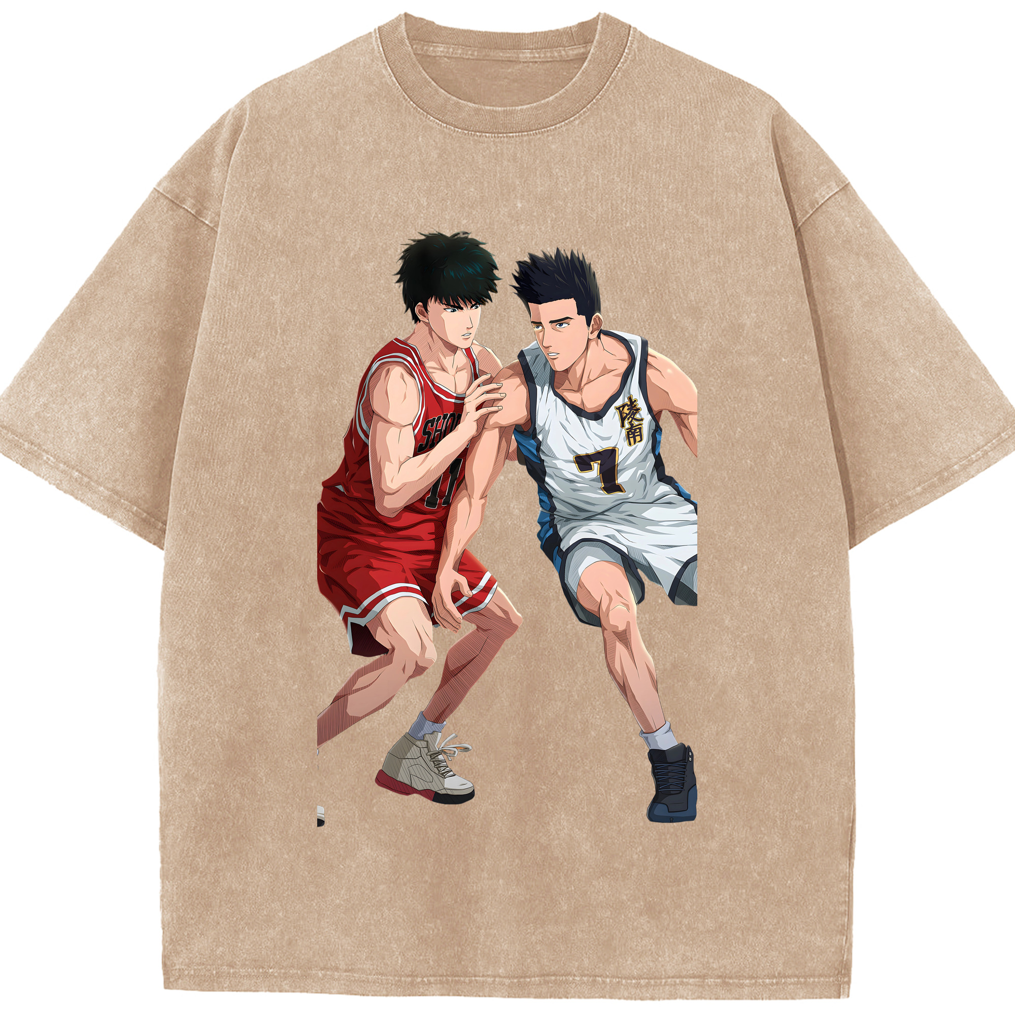 （画像用） SLAM DUNK／スラムダンク 綿100% ヴィンテージ風 半袖Tシャツ（フロントプリント）