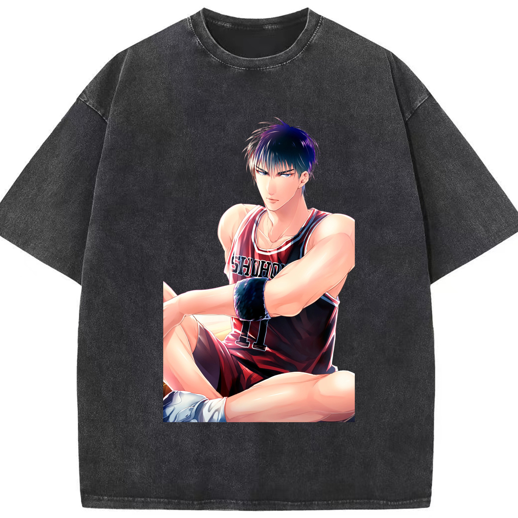 （画像用） SLAM DUNK／スラムダンク 綿100% ヴィンテージ風 半袖Tシャツ（フロントプリント）