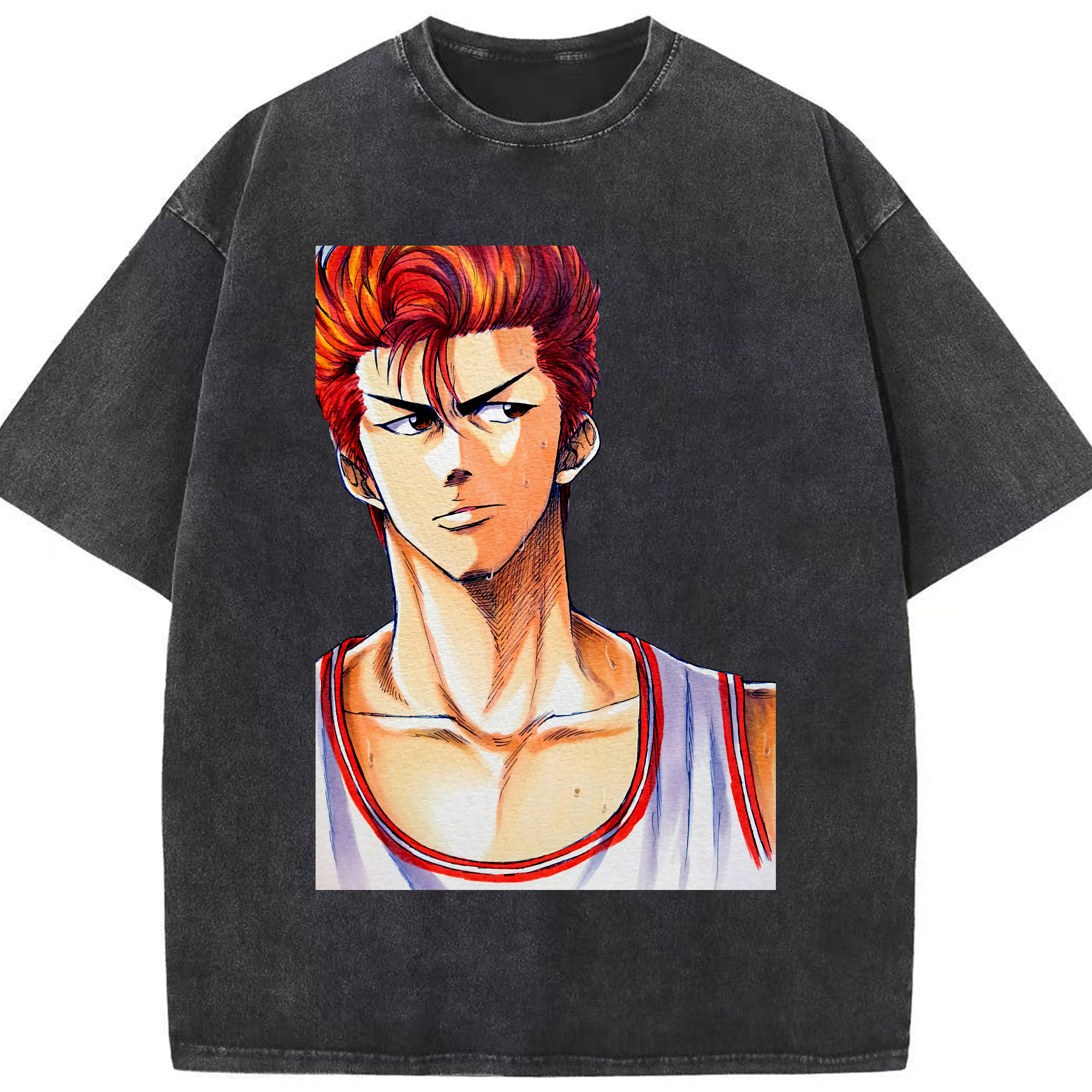 （画像用） SLAM DUNK／スラムダンク 綿100% ヴィンテージ風 半袖Tシャツ（フロントプリント）